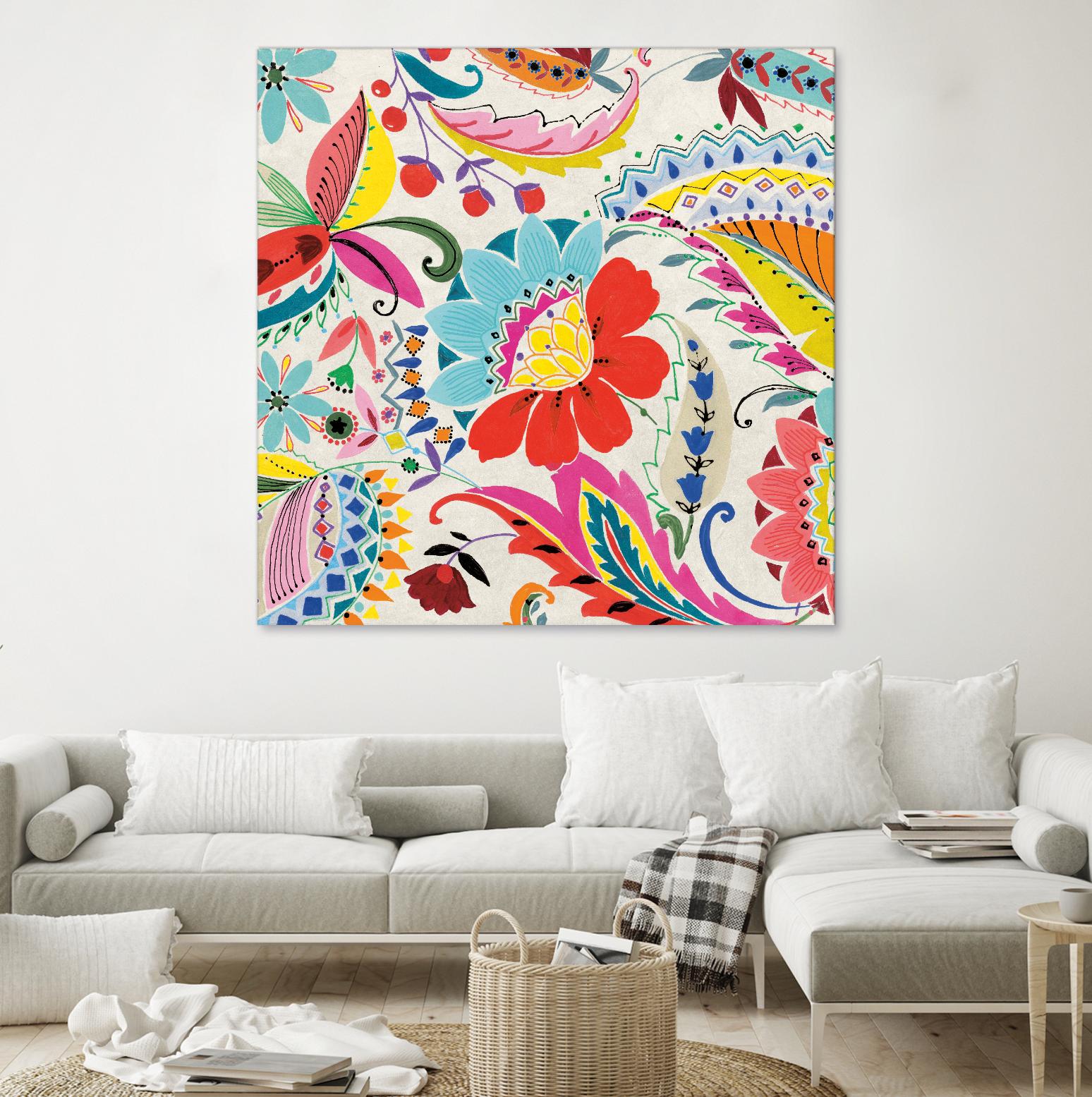 Boho Paisley II by Portfolio on GIANT ART - blue floral