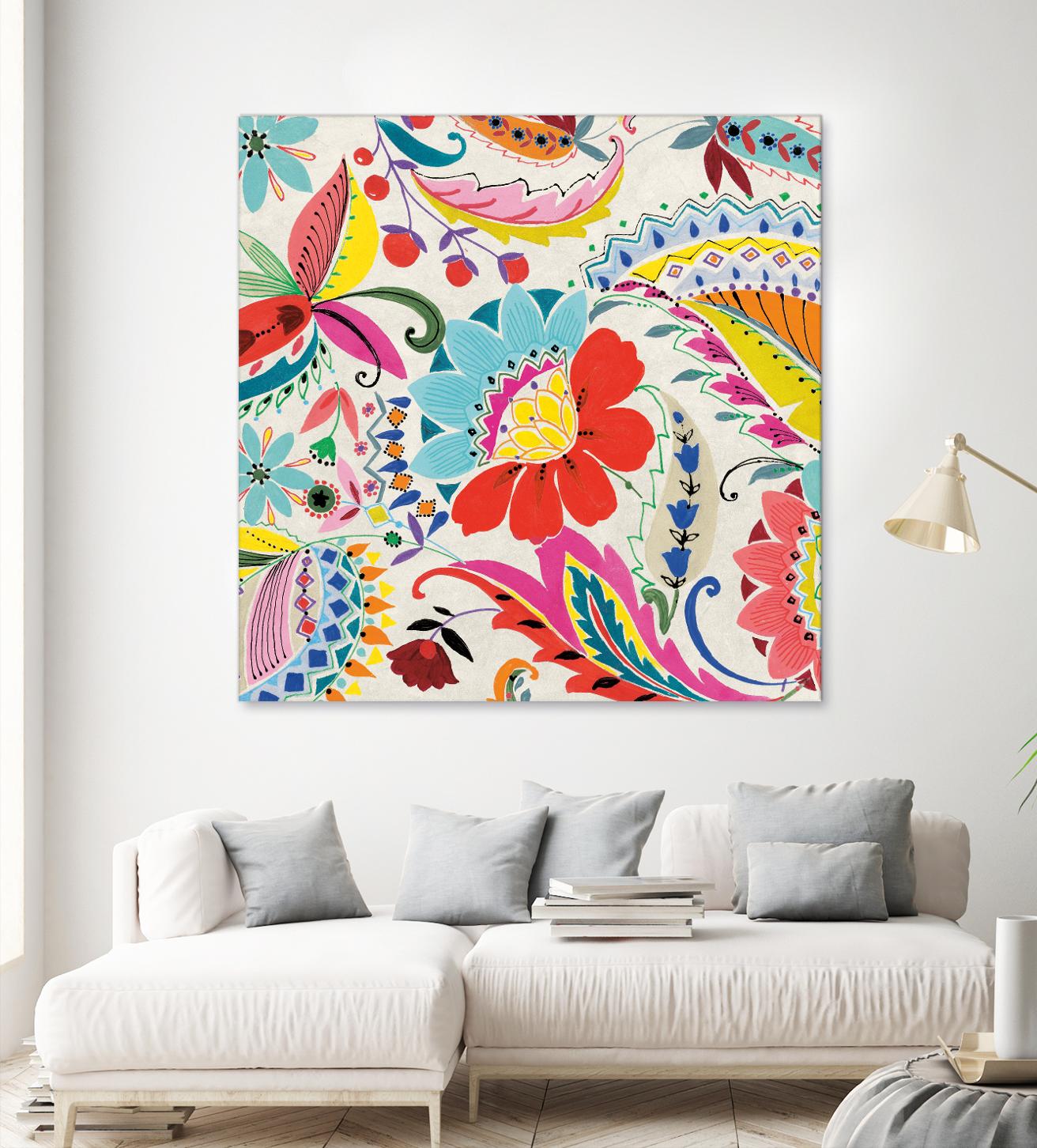 Boho Paisley II by Portfolio on GIANT ART - blue floral