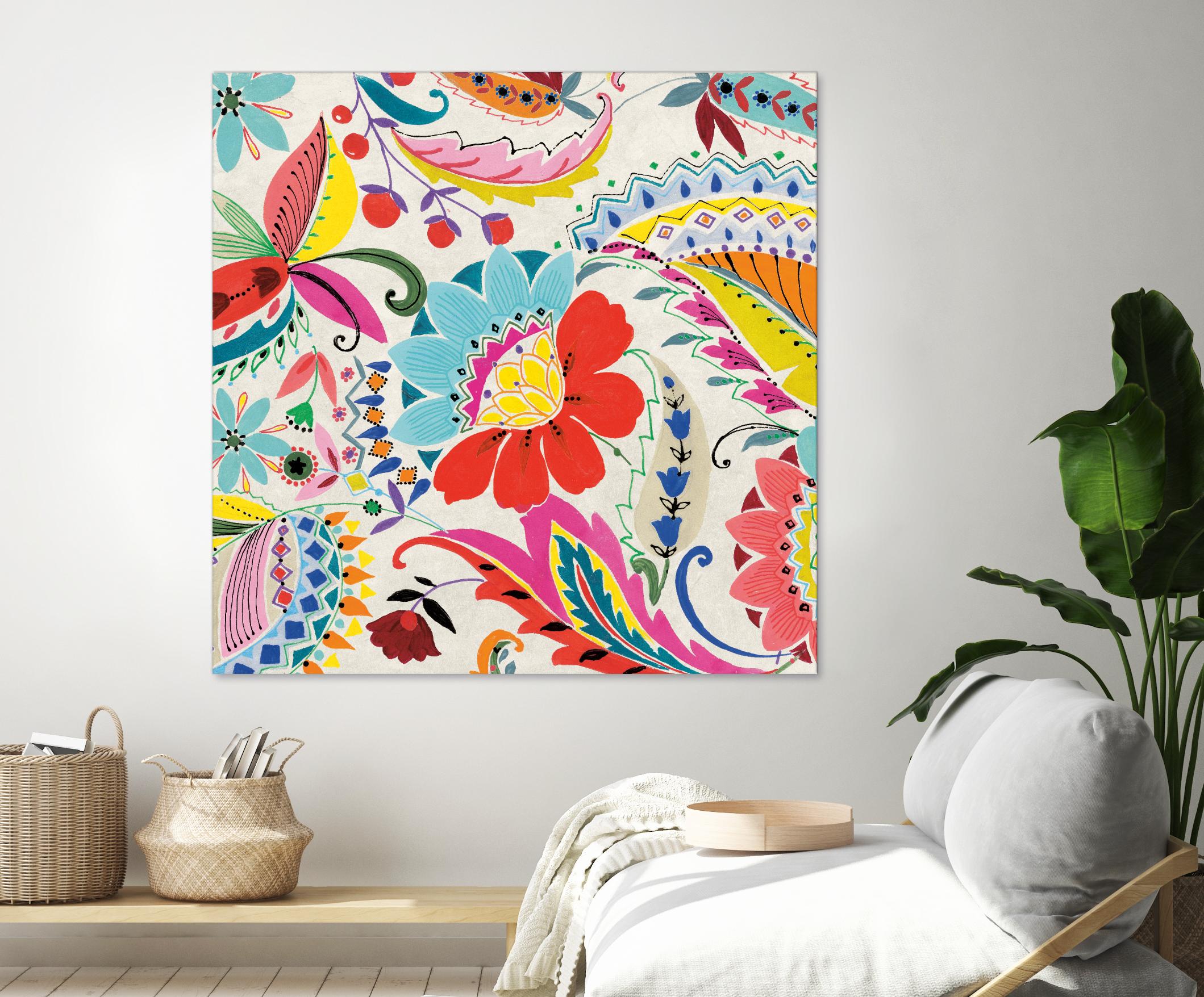 Boho Paisley II by Portfolio on GIANT ART - blue floral