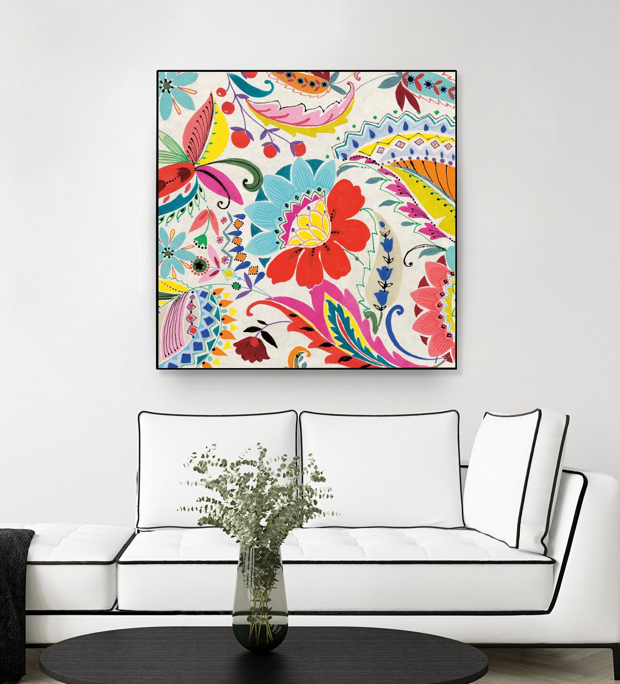 Boho Paisley II by Portfolio on GIANT ART - blue floral