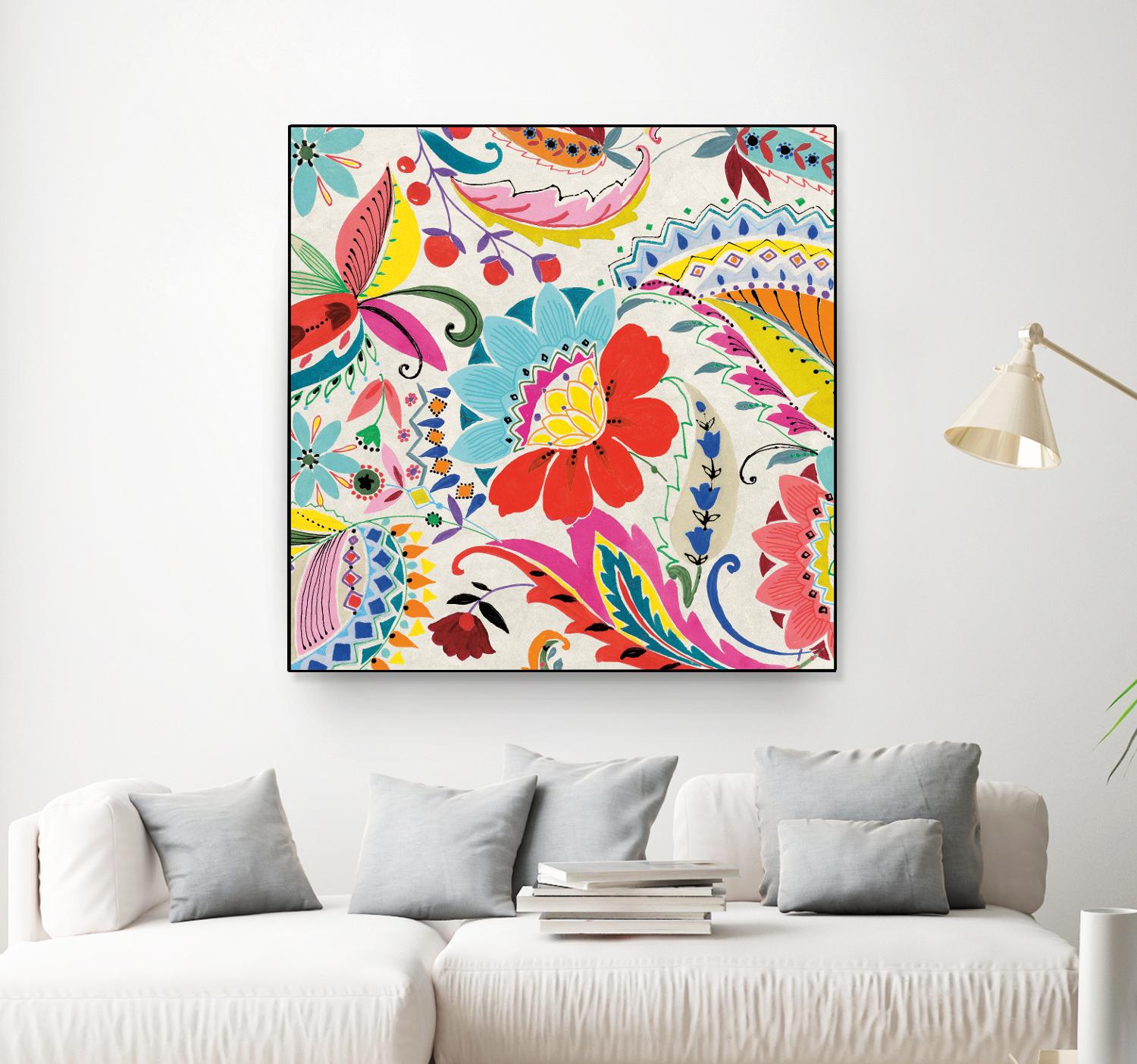 Boho Paisley II by Portfolio on GIANT ART - blue floral