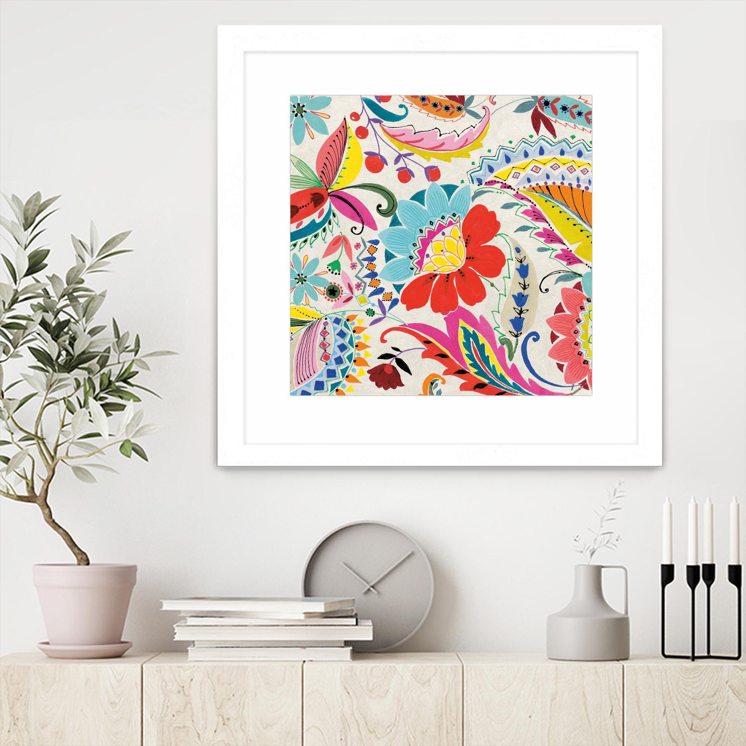 Boho Paisley II by Portfolio on GIANT ART - blue floral