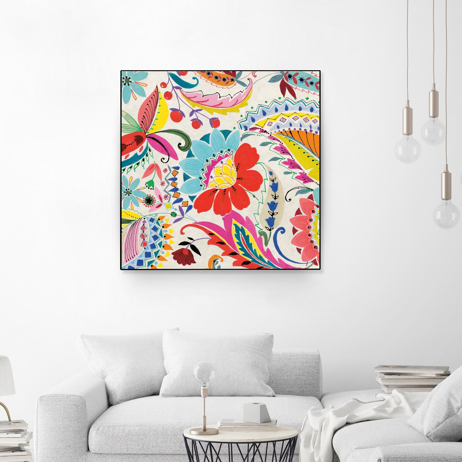 Boho Paisley II by Portfolio on GIANT ART - blue floral