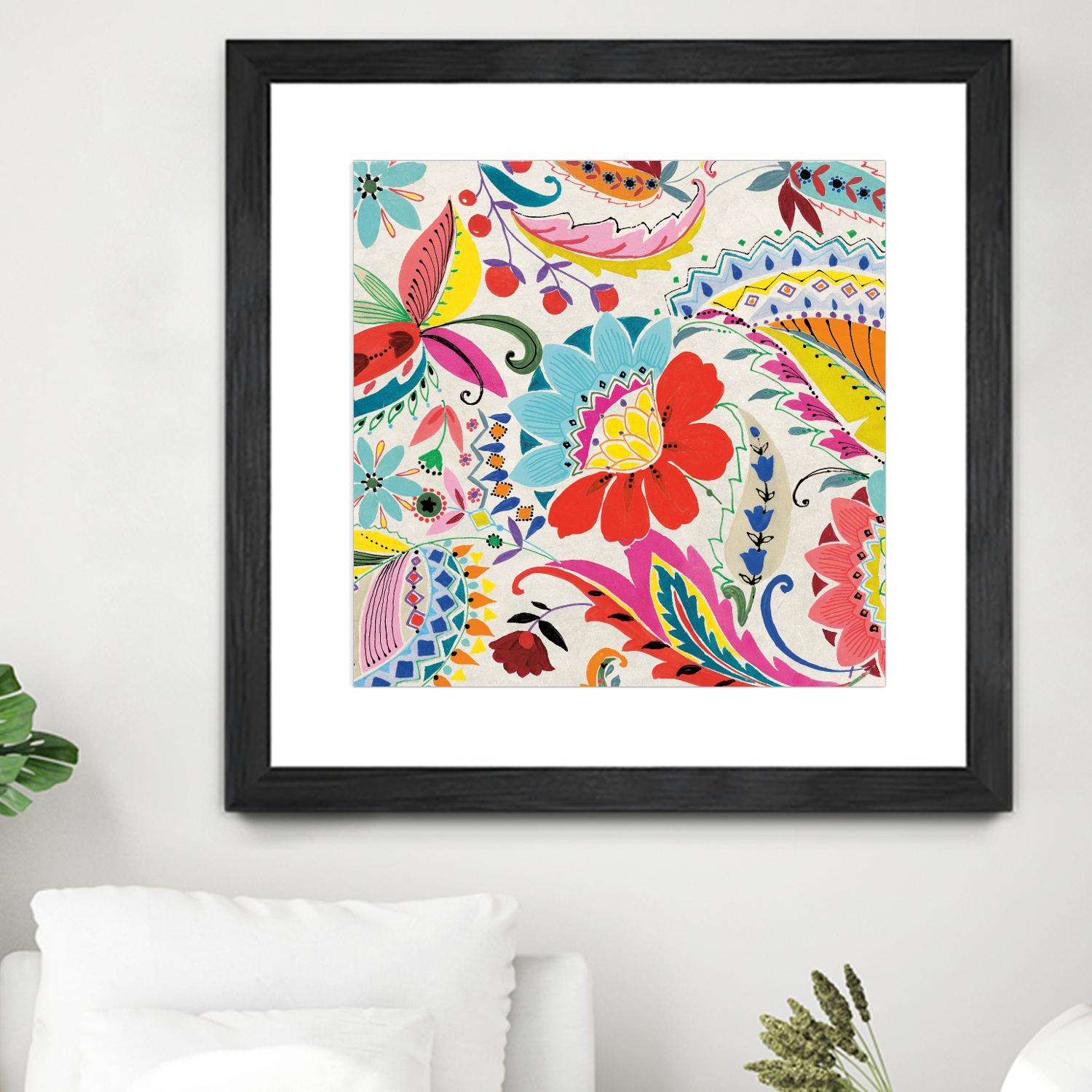 Boho Paisley II by Portfolio on GIANT ART - blue floral
