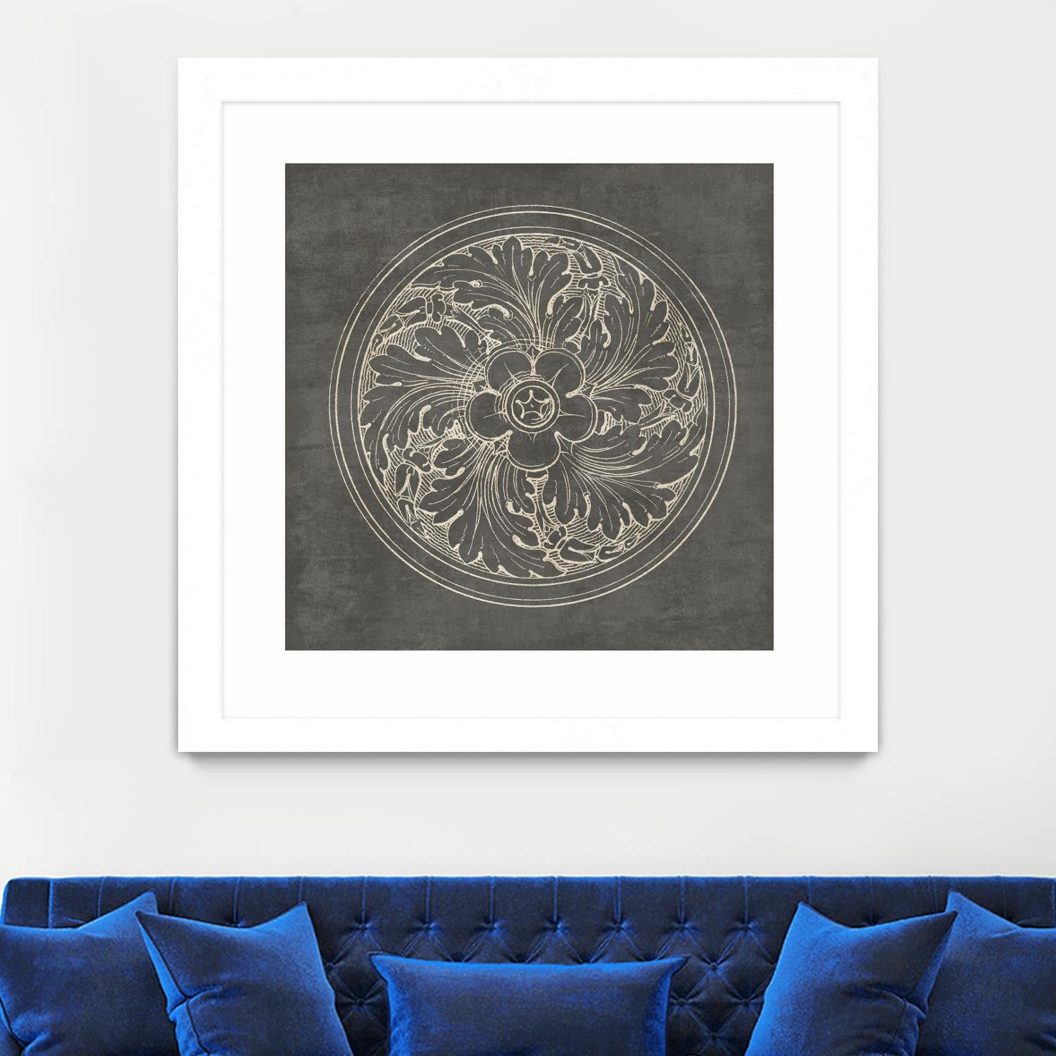 Rosette II Gray by Portfolio on GIANT ART - grey contemporary
