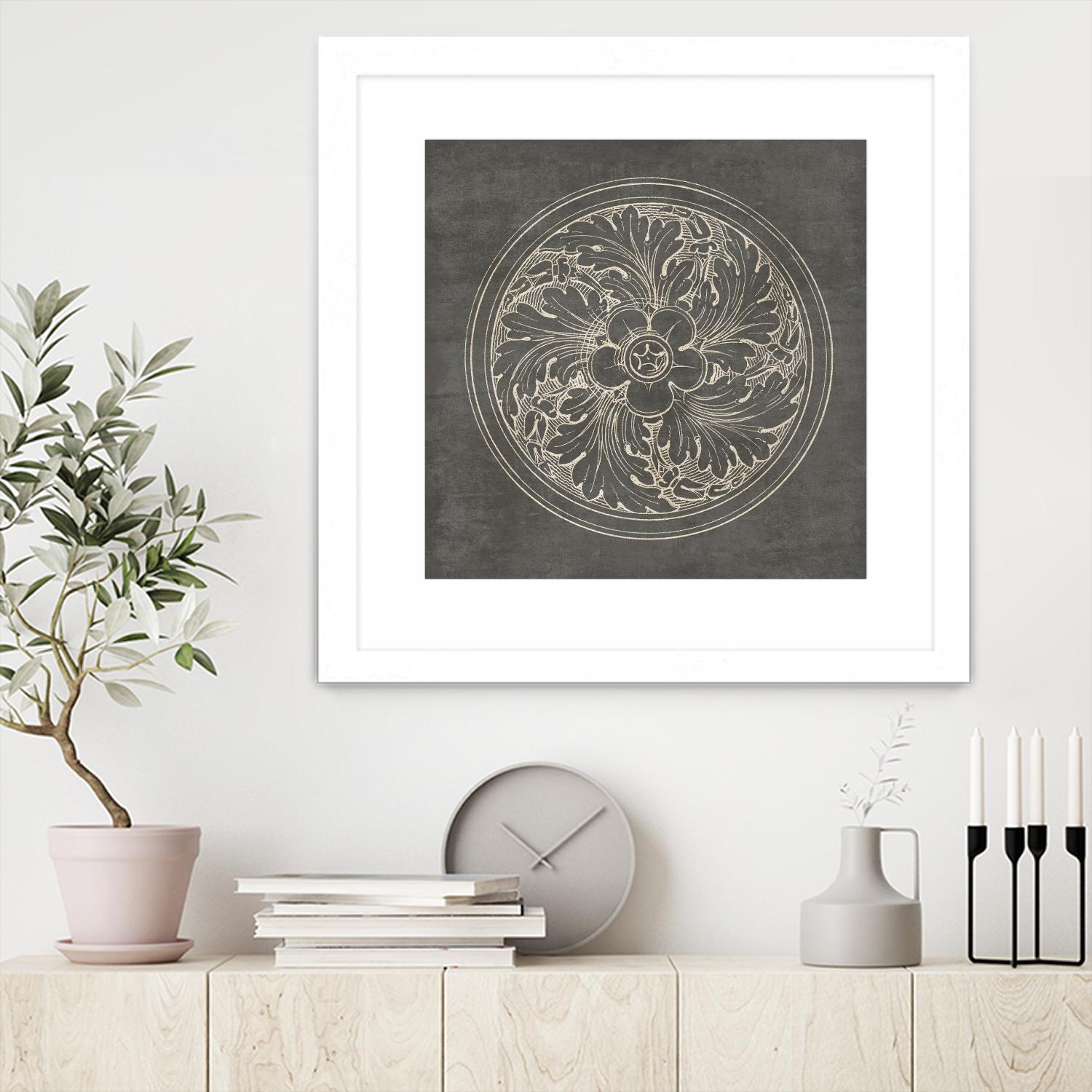 Rosette II Gray by Portfolio on GIANT ART - grey contemporary