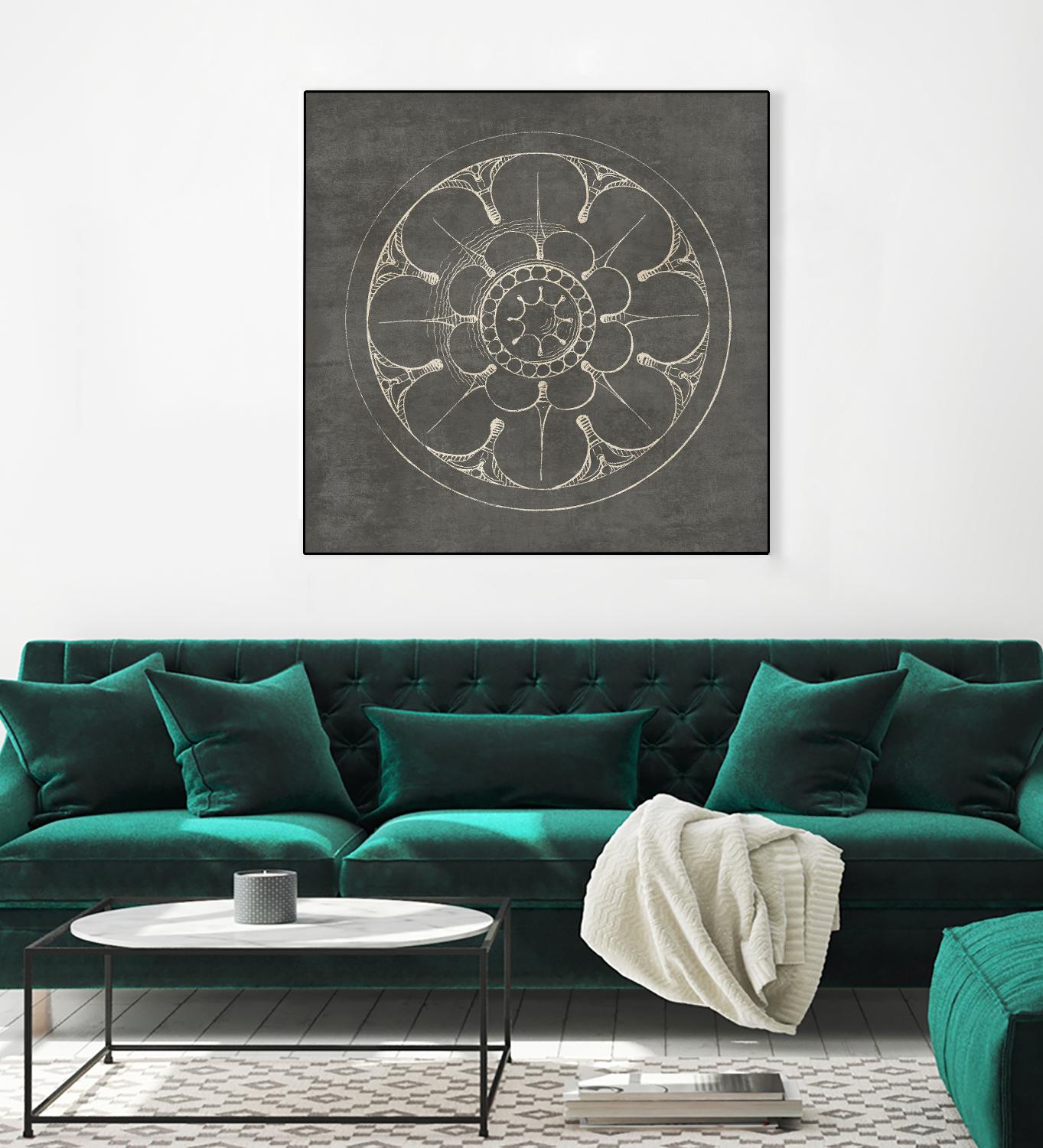 Rosette III Gray by Portfolio on GIANT ART - grey contemporary