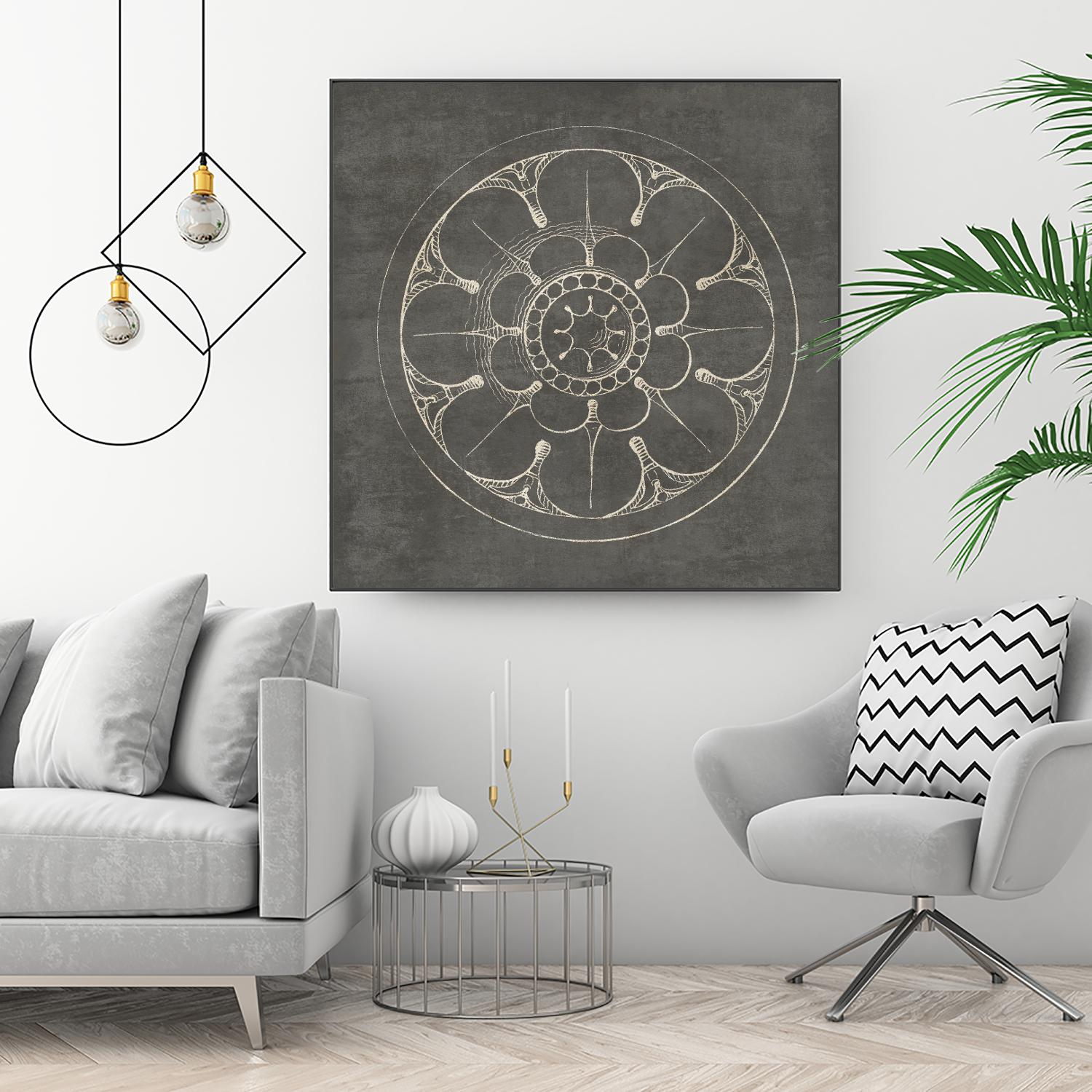 Rosette III Gray by Portfolio on GIANT ART - grey contemporary