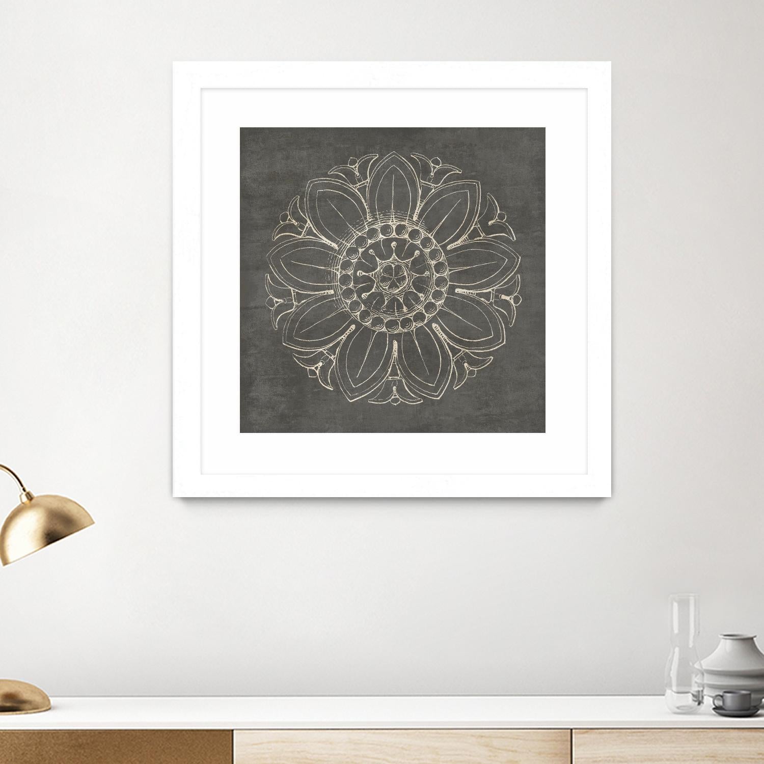 Rosette VII Gray by Portfolio on GIANT ART - grey contemporary