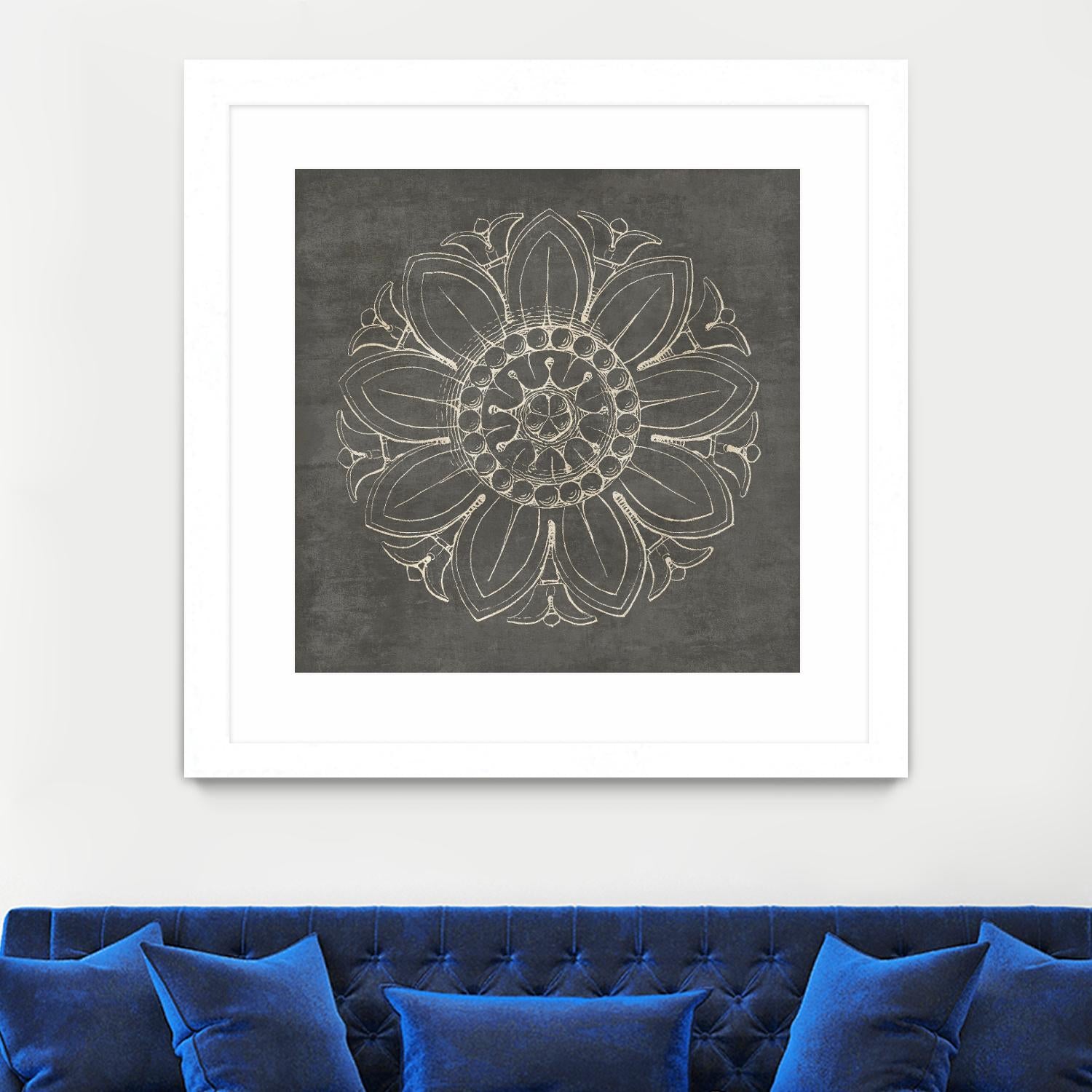 Rosette VII Gray by Portfolio on GIANT ART - grey contemporary