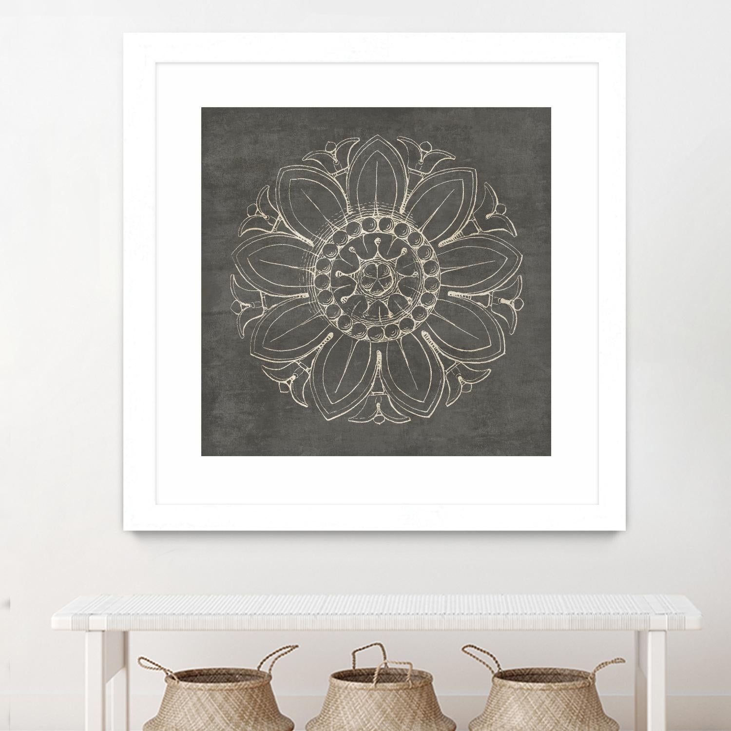Rosette VII Gray by Portfolio on GIANT ART - grey contemporary