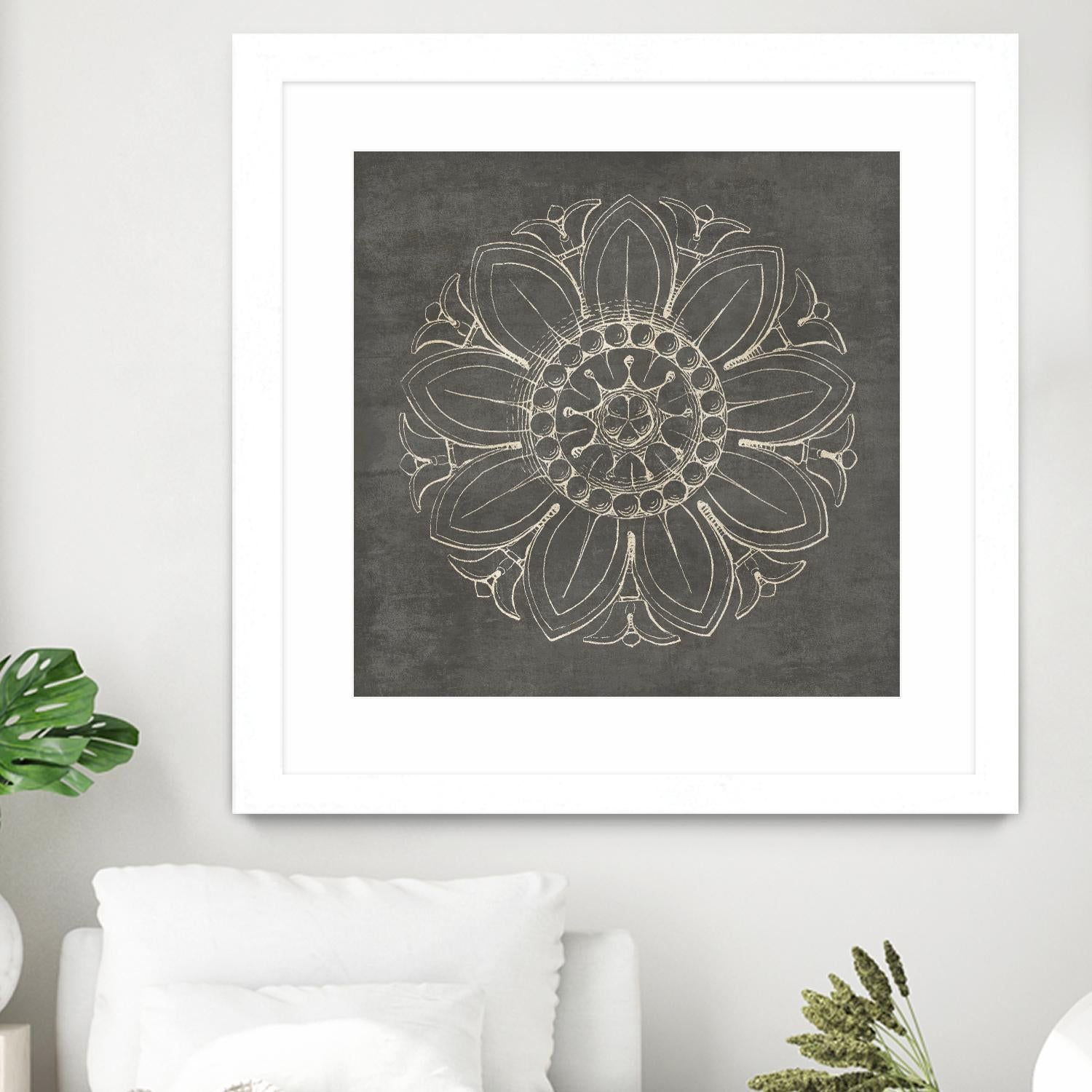 Rosette VII Gray by Portfolio on GIANT ART - grey contemporary
