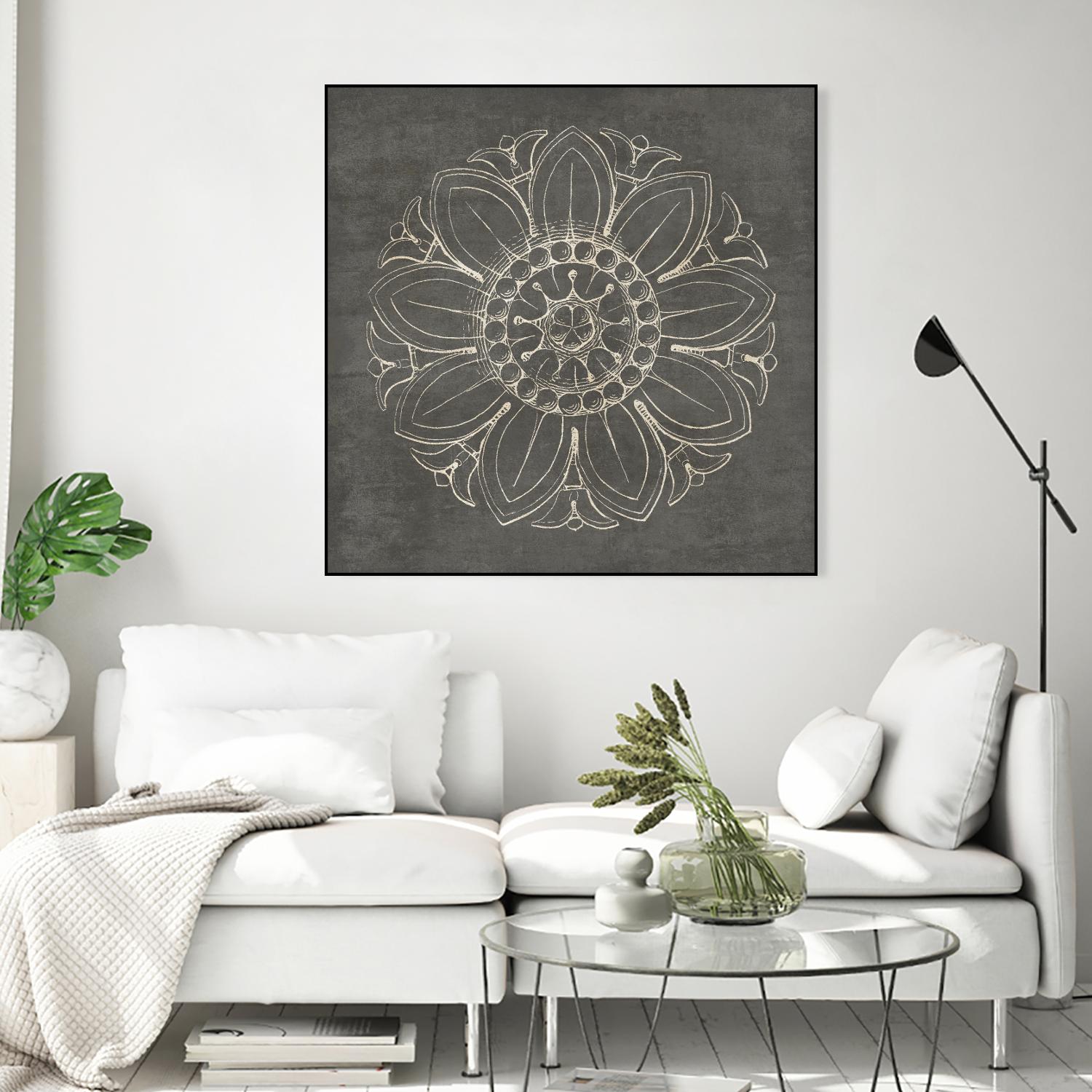 Rosette VII Gray by Portfolio on GIANT ART - grey contemporary