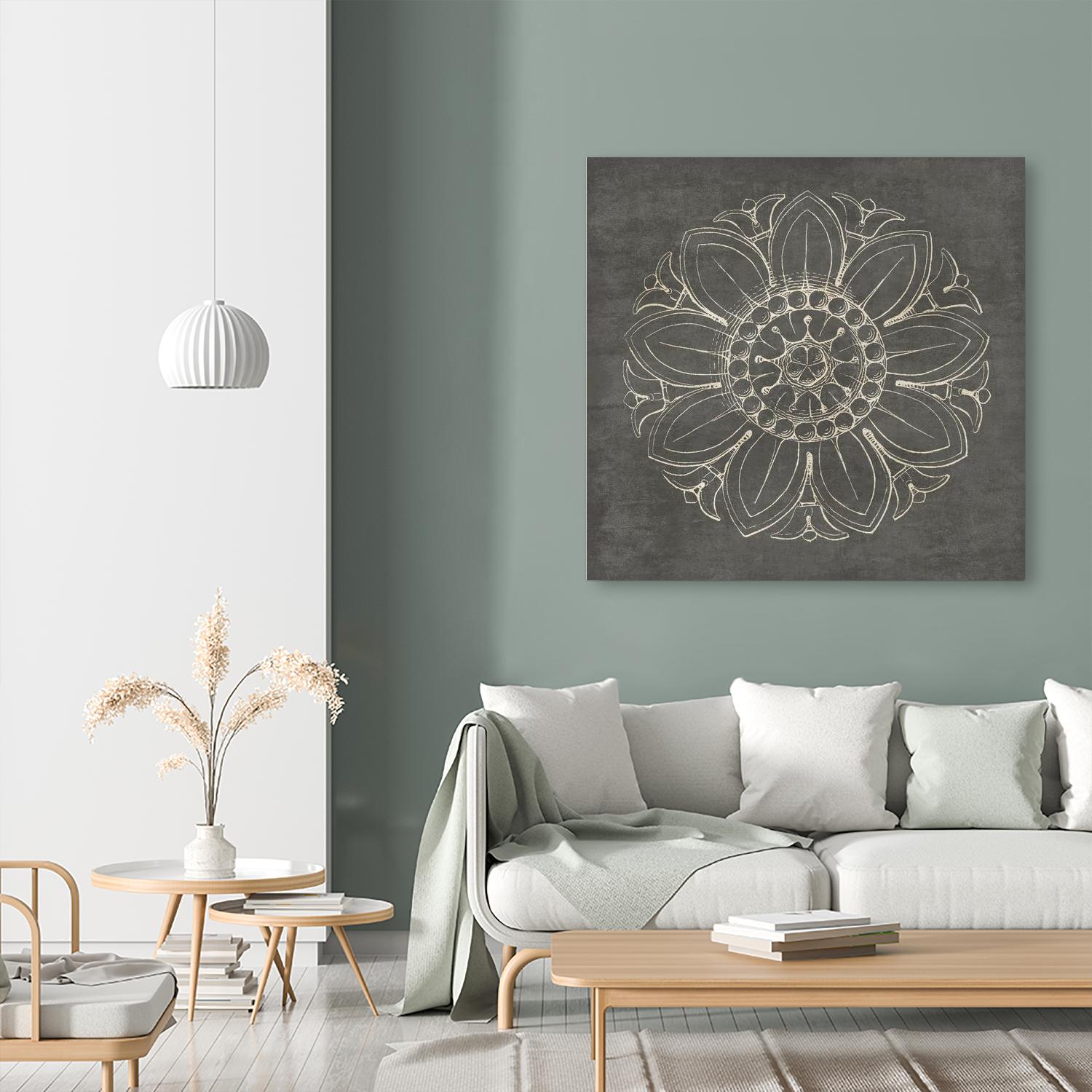 Rosette VII Gray by Portfolio on GIANT ART - grey contemporary