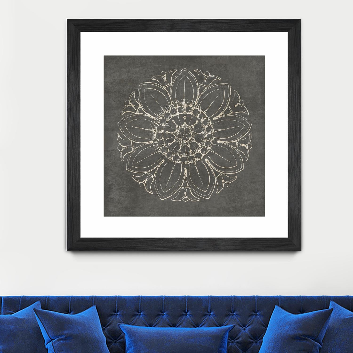 Rosette VII Gray by Portfolio on GIANT ART - grey contemporary