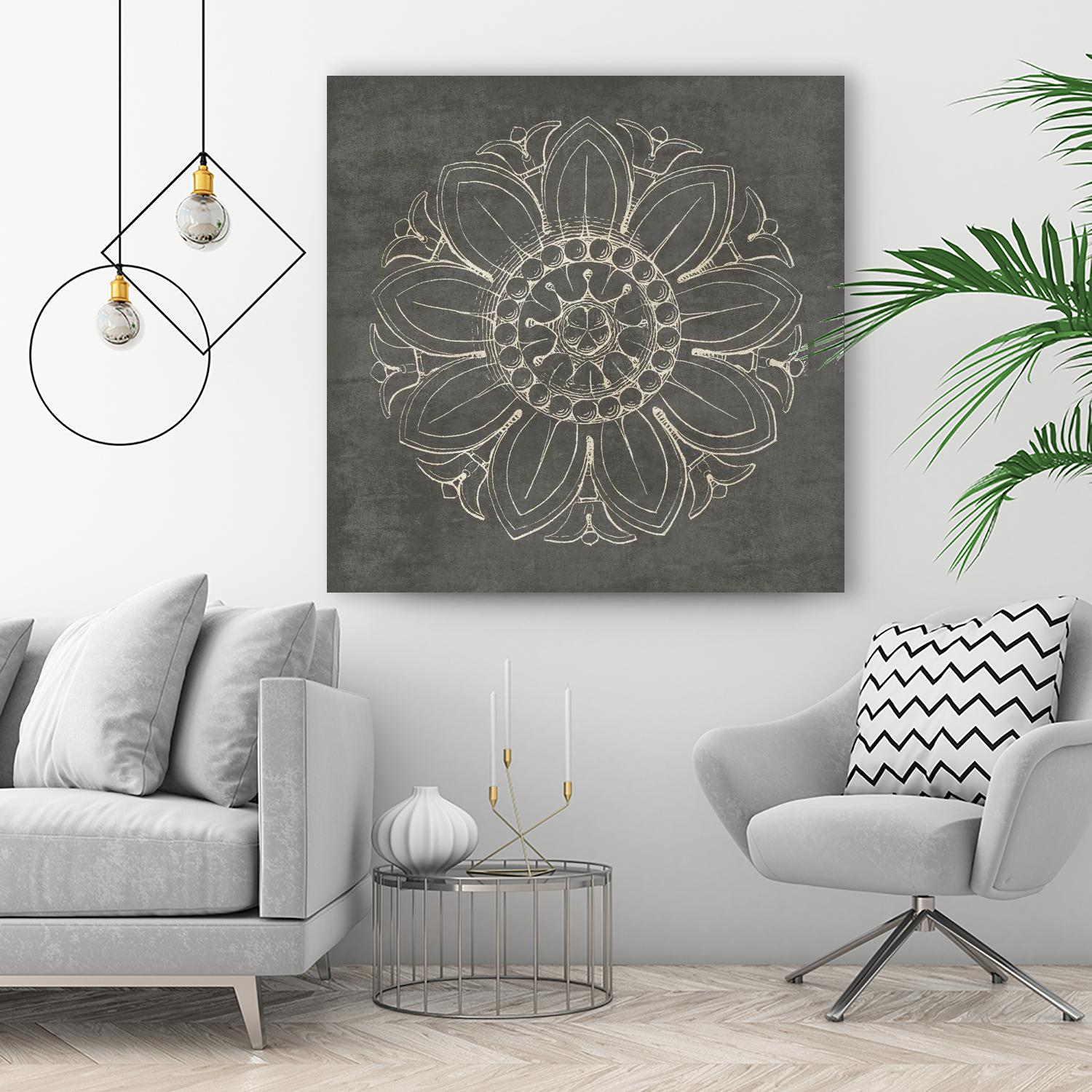 Rosette VII Gray by Portfolio on GIANT ART - grey contemporary