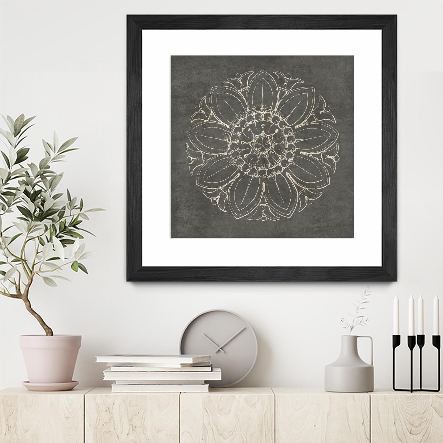 Rosette VII Gray by Portfolio on GIANT ART - grey contemporary