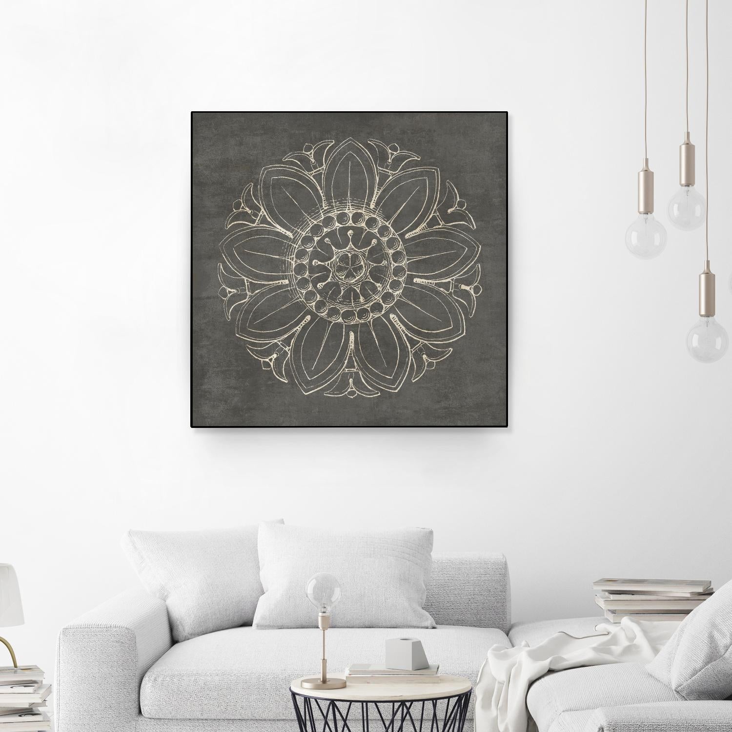 Rosette VII Gray by Portfolio on GIANT ART - grey contemporary