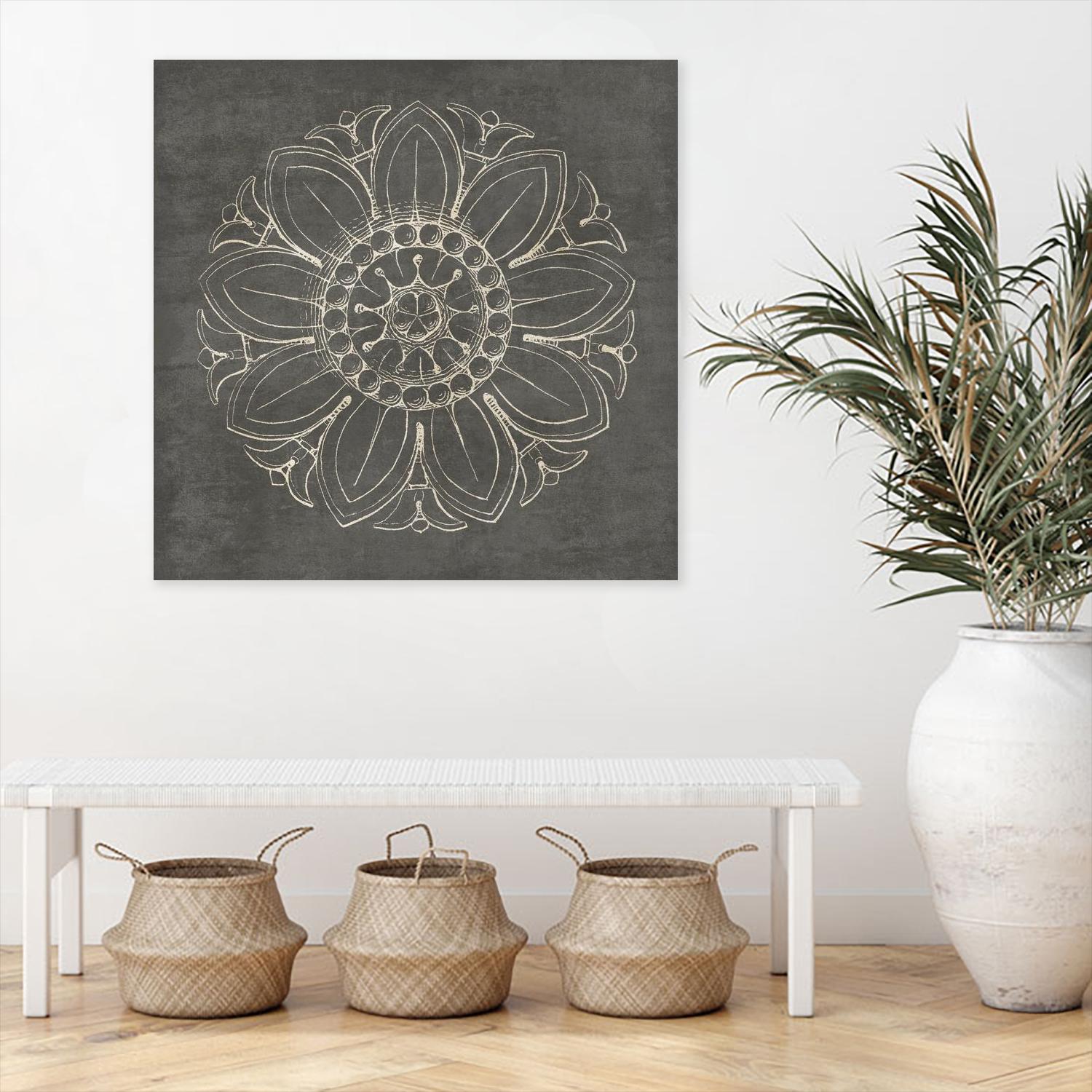 Rosette VII Gray by Portfolio on GIANT ART - grey contemporary