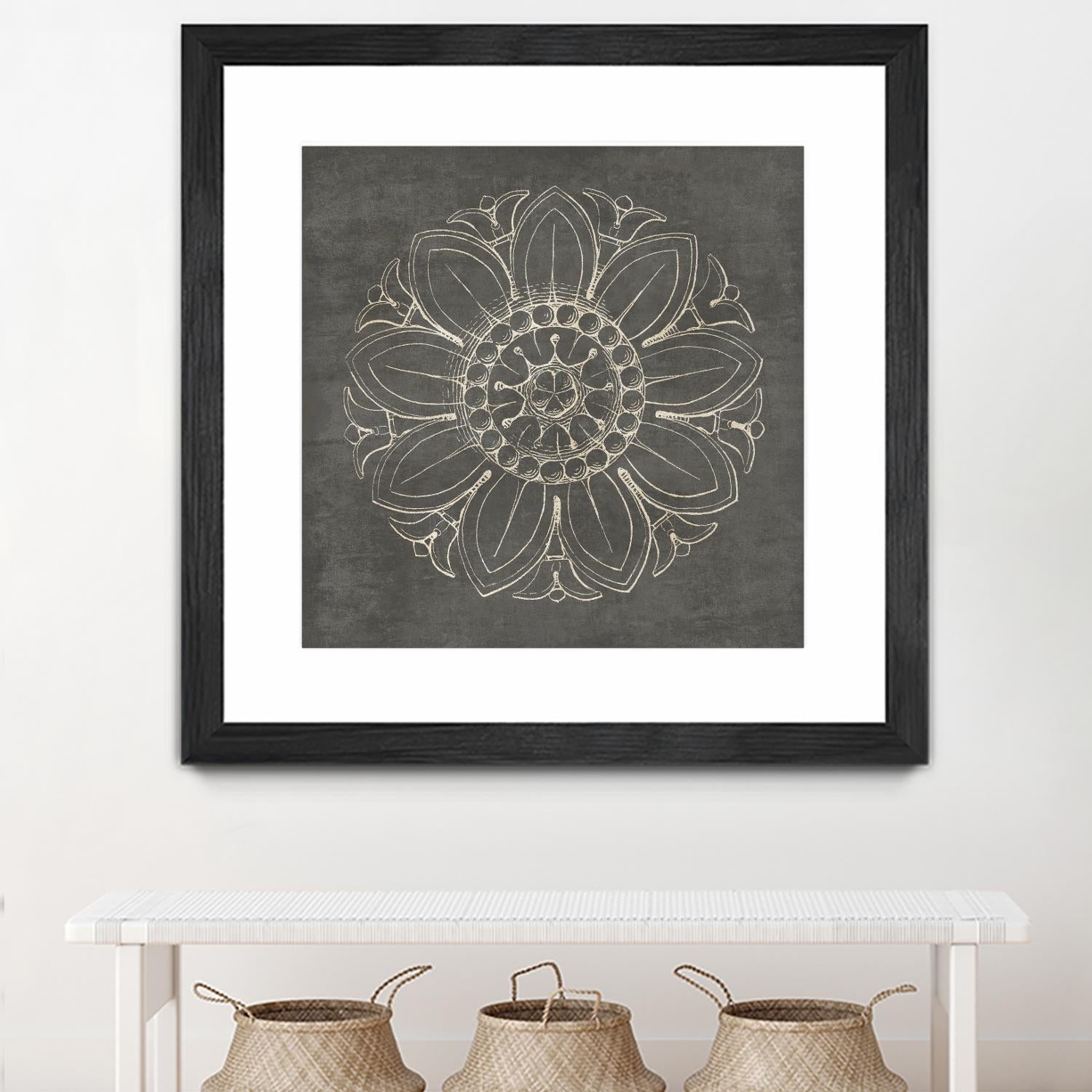 Rosette VII Gray by Portfolio on GIANT ART - grey contemporary