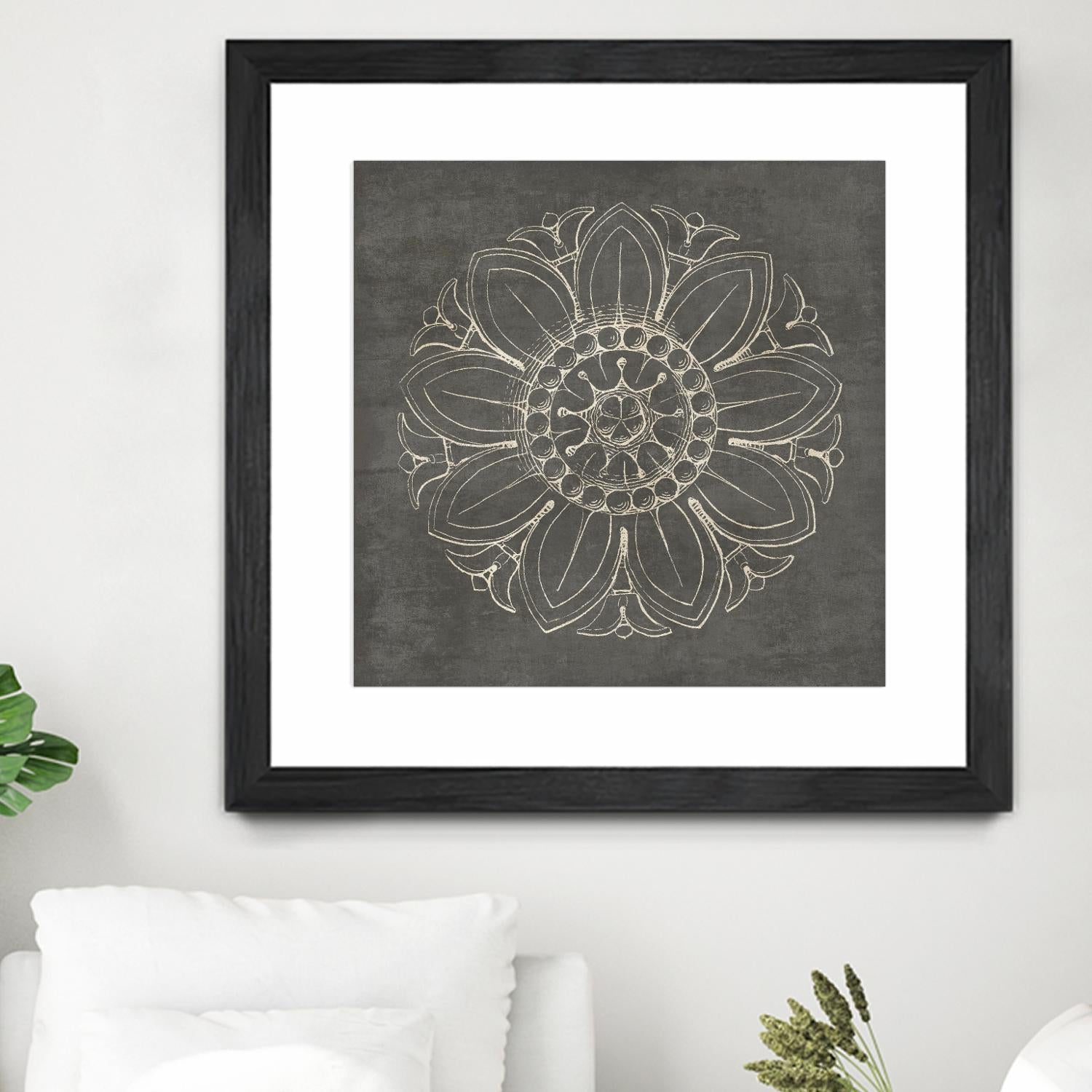 Rosette VII Gray by Portfolio on GIANT ART - grey contemporary