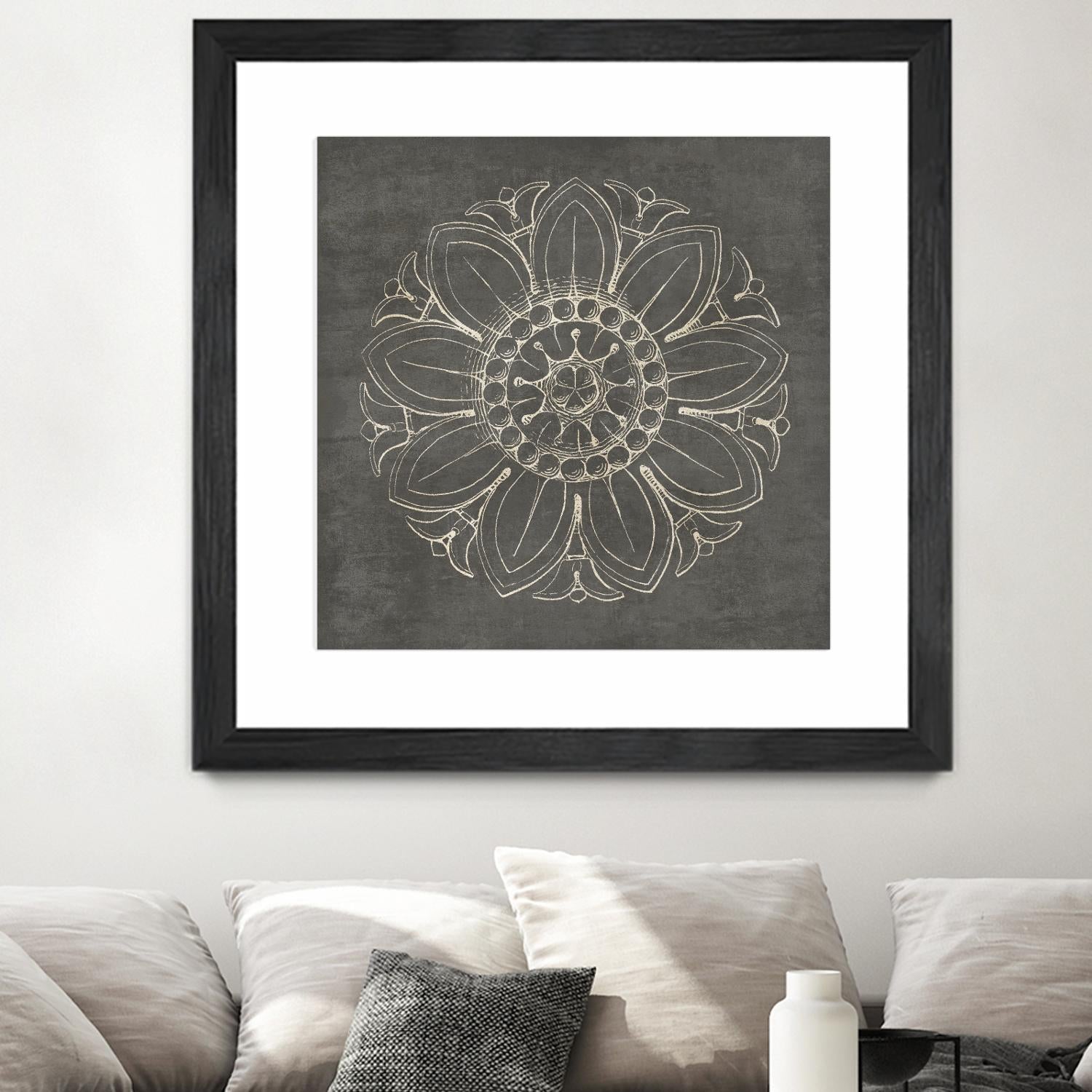Rosette VII Gray by Portfolio on GIANT ART - grey contemporary