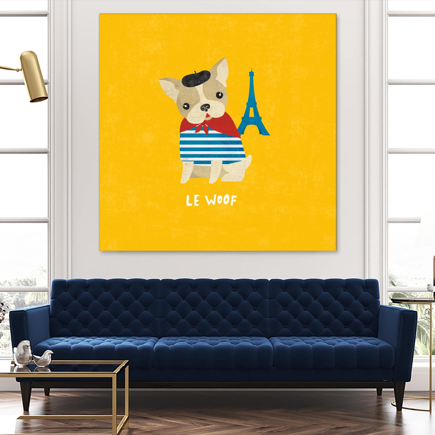 Good Dogs French Bulldog Bright by Moira Hershey on GIANT ART - blue animals