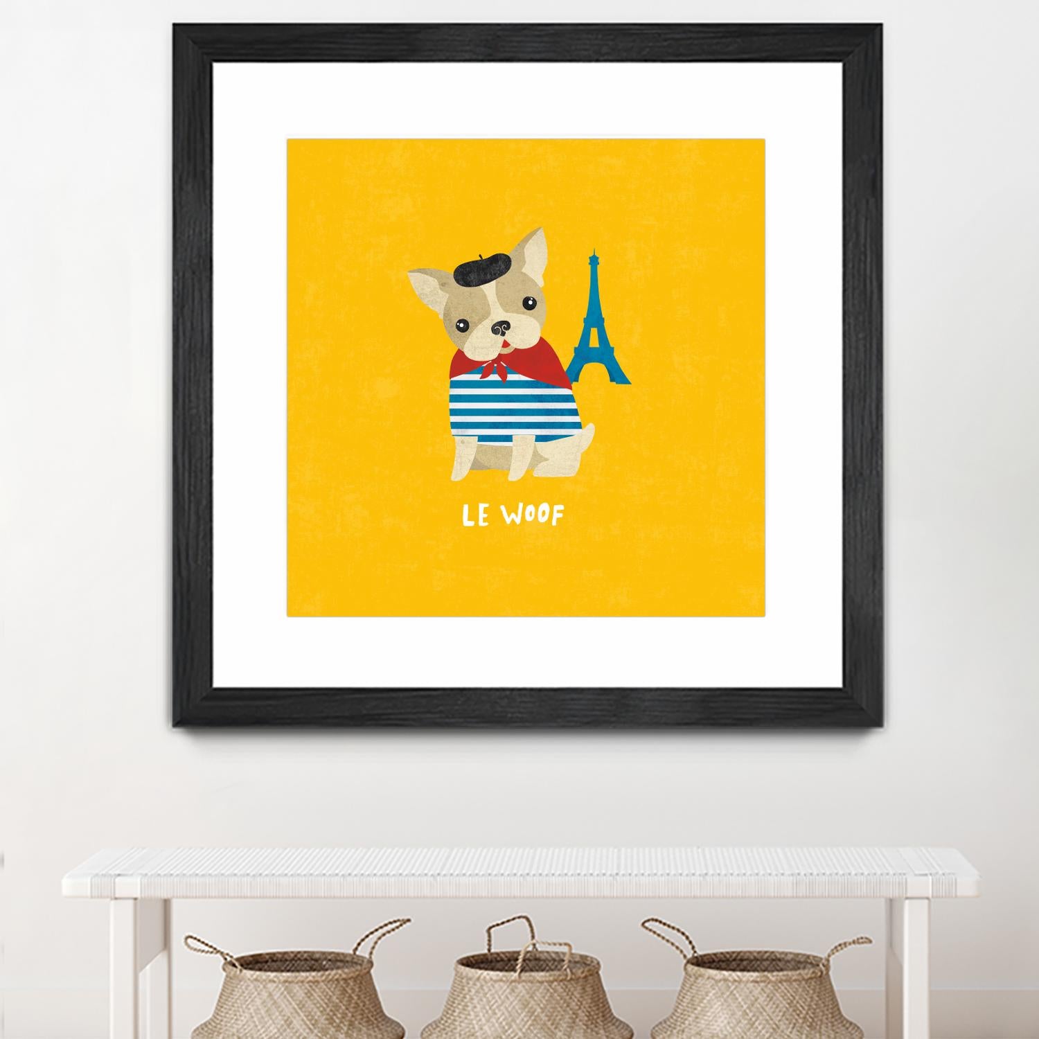 Good Dogs French Bulldog Bright by Moira Hershey on GIANT ART - blue animals