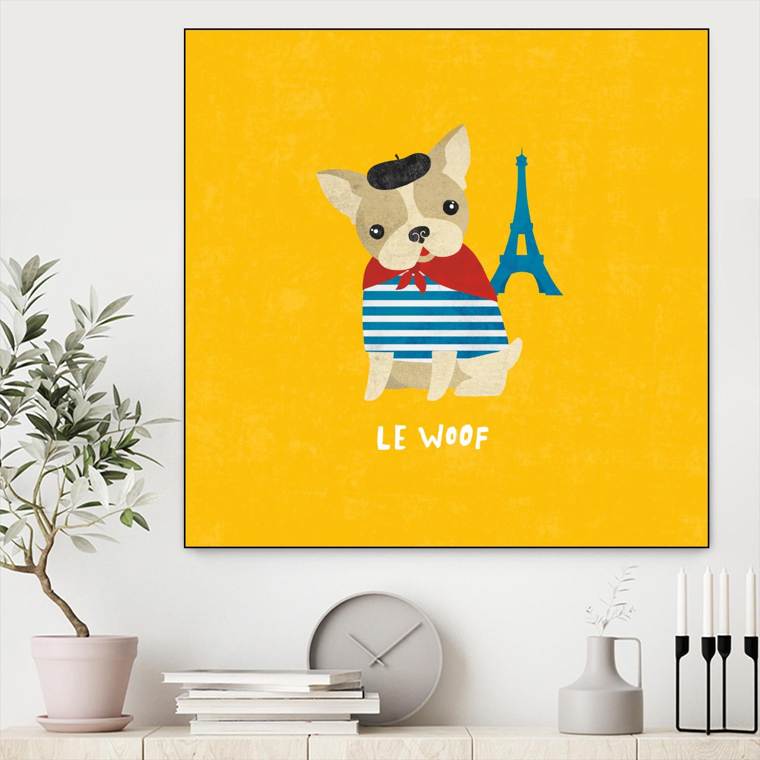 Good Dogs French Bulldog Bright by Moira Hershey on GIANT ART - blue animals