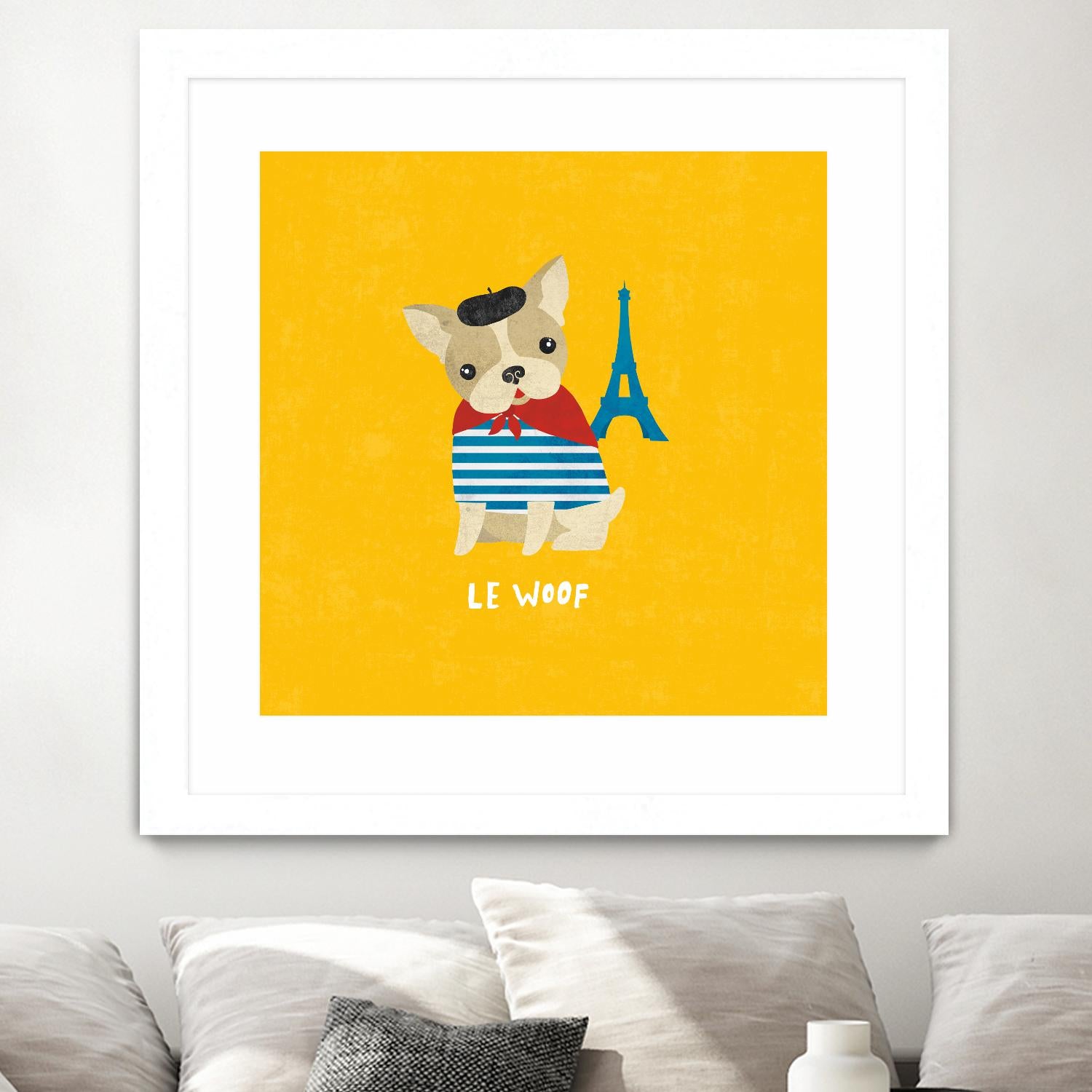 Good Dogs French Bulldog Bright by Moira Hershey on GIANT ART - blue animals