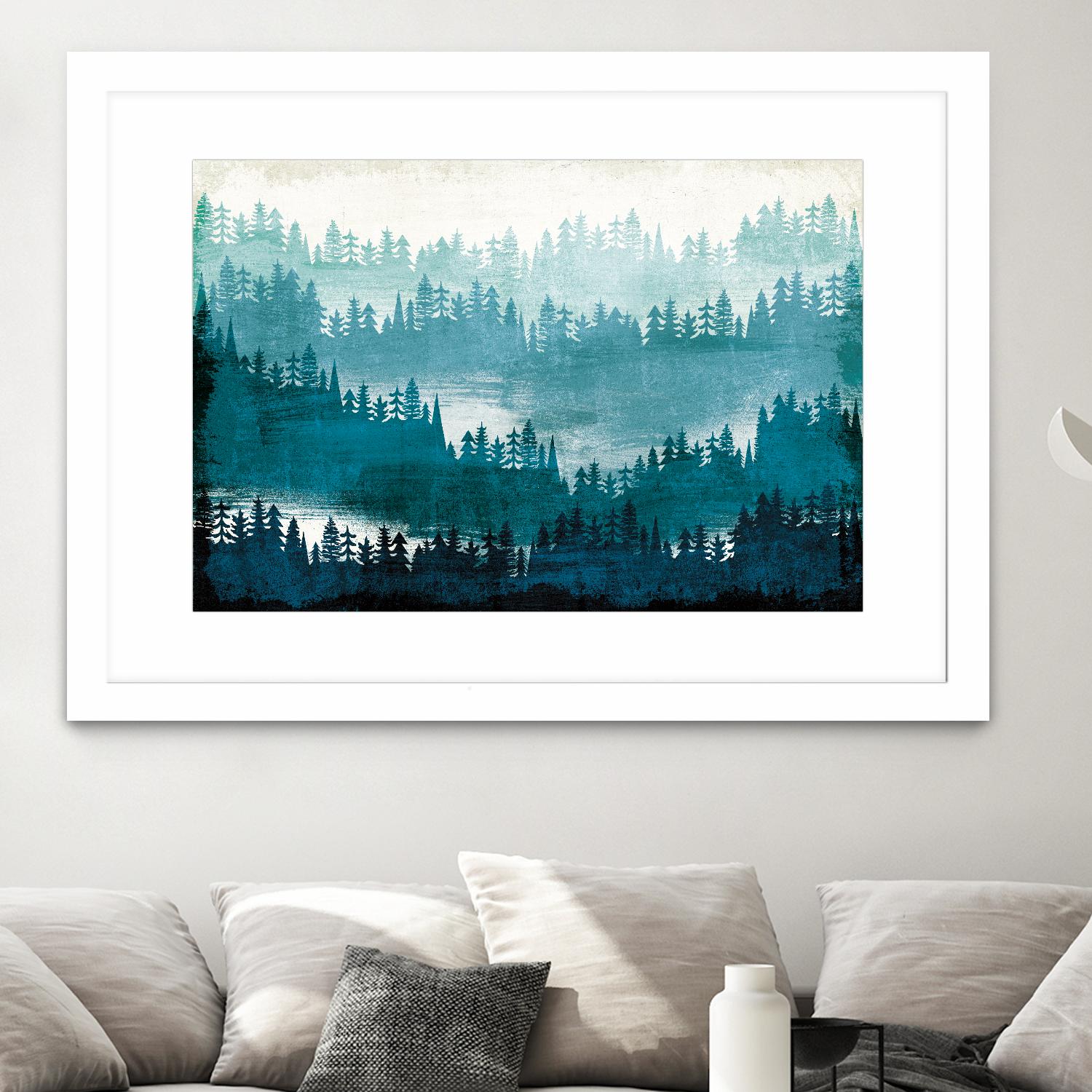 Mountainscape Blue by Michael Mullan on GIANT ART - white landscape