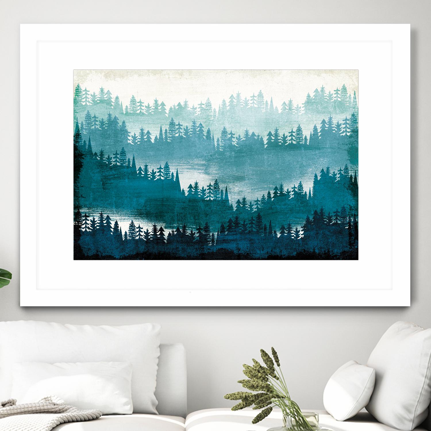 Mountainscape Blue by Michael Mullan on GIANT ART - white landscape