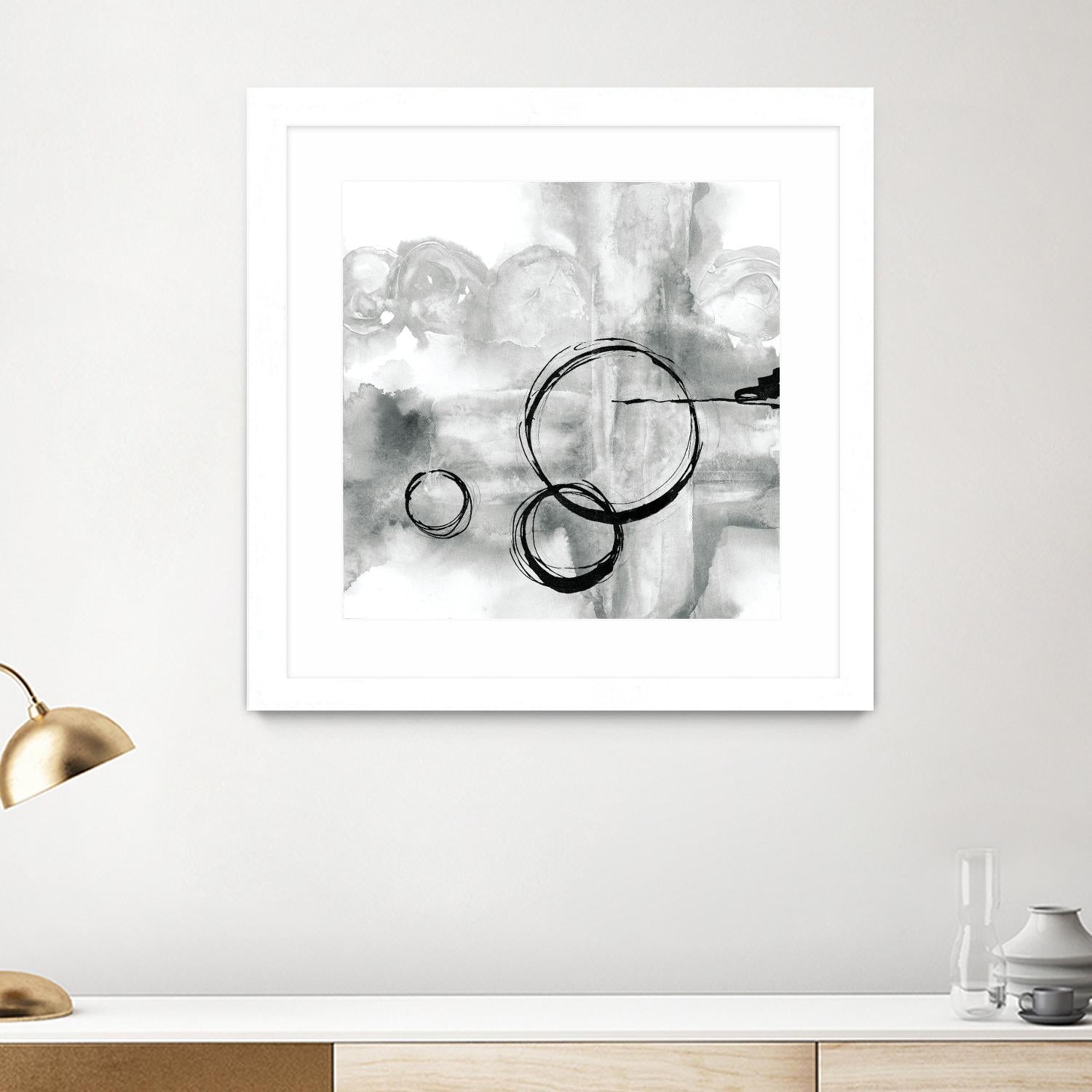 Full Circle II grey by Chris Paschke on GIANT ART - white abstract
