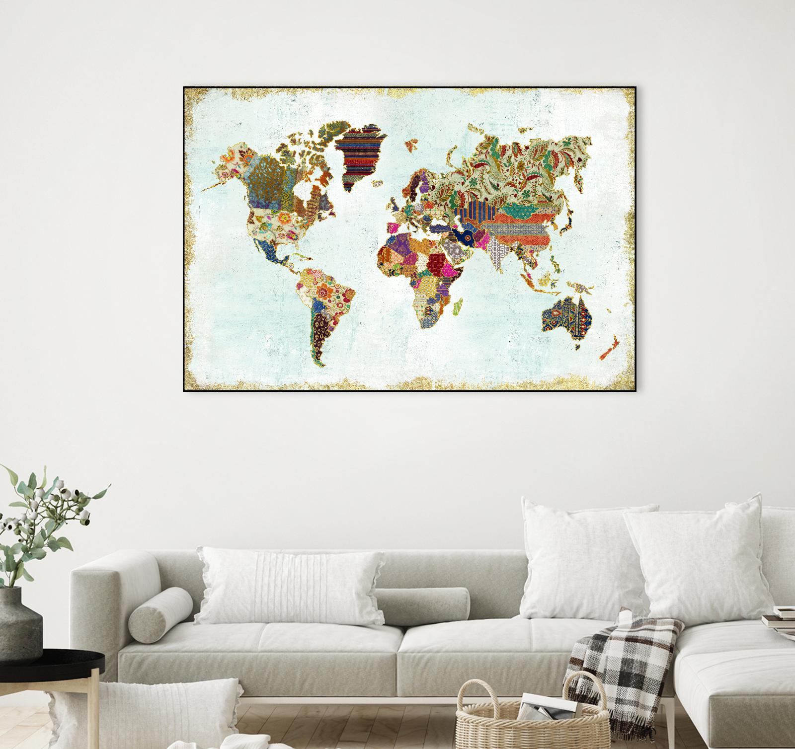 Pattern World Map by Laura Marshall on GIANT ART - brown maps