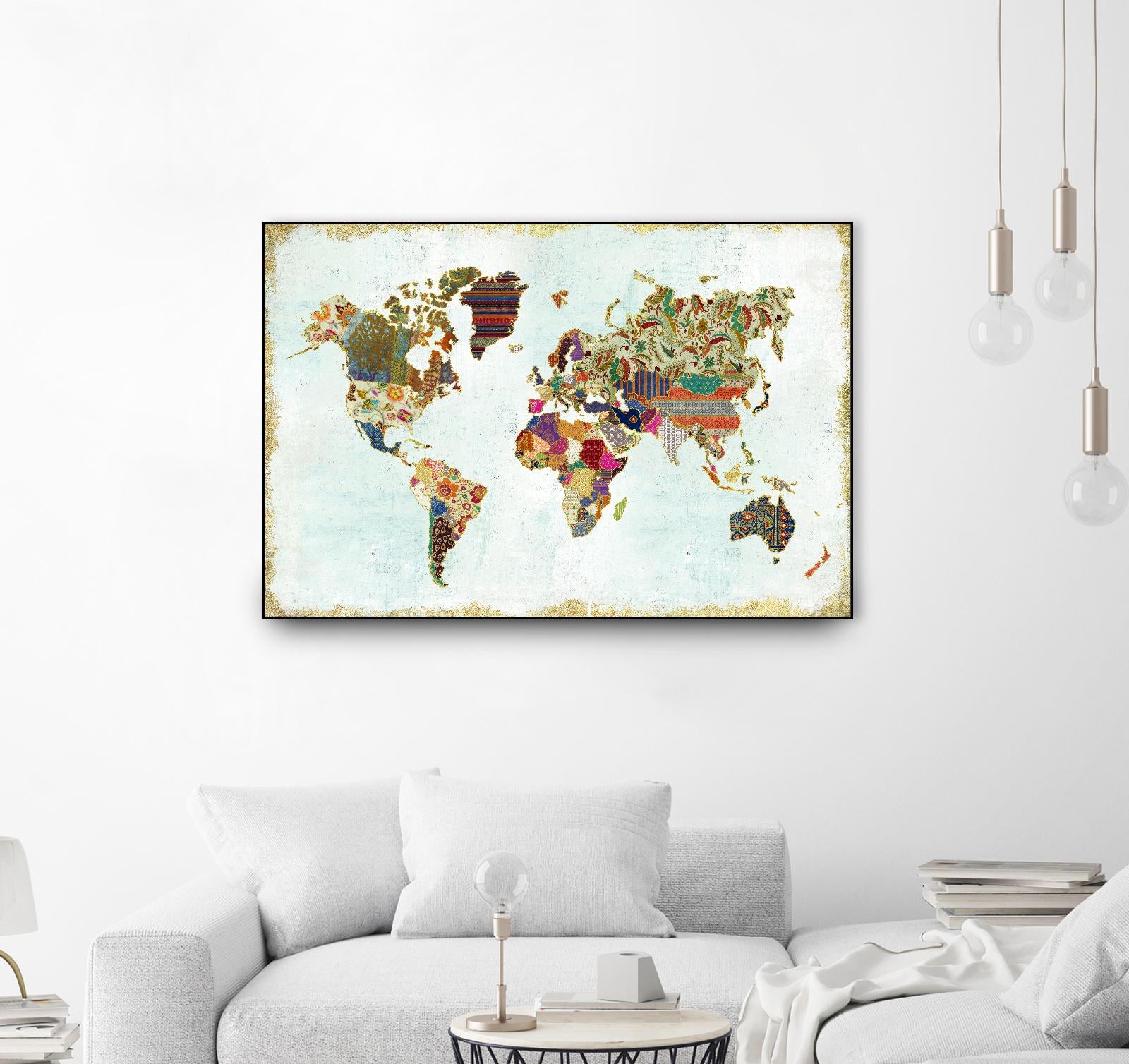 Pattern World Map by Laura Marshall on GIANT ART - brown maps