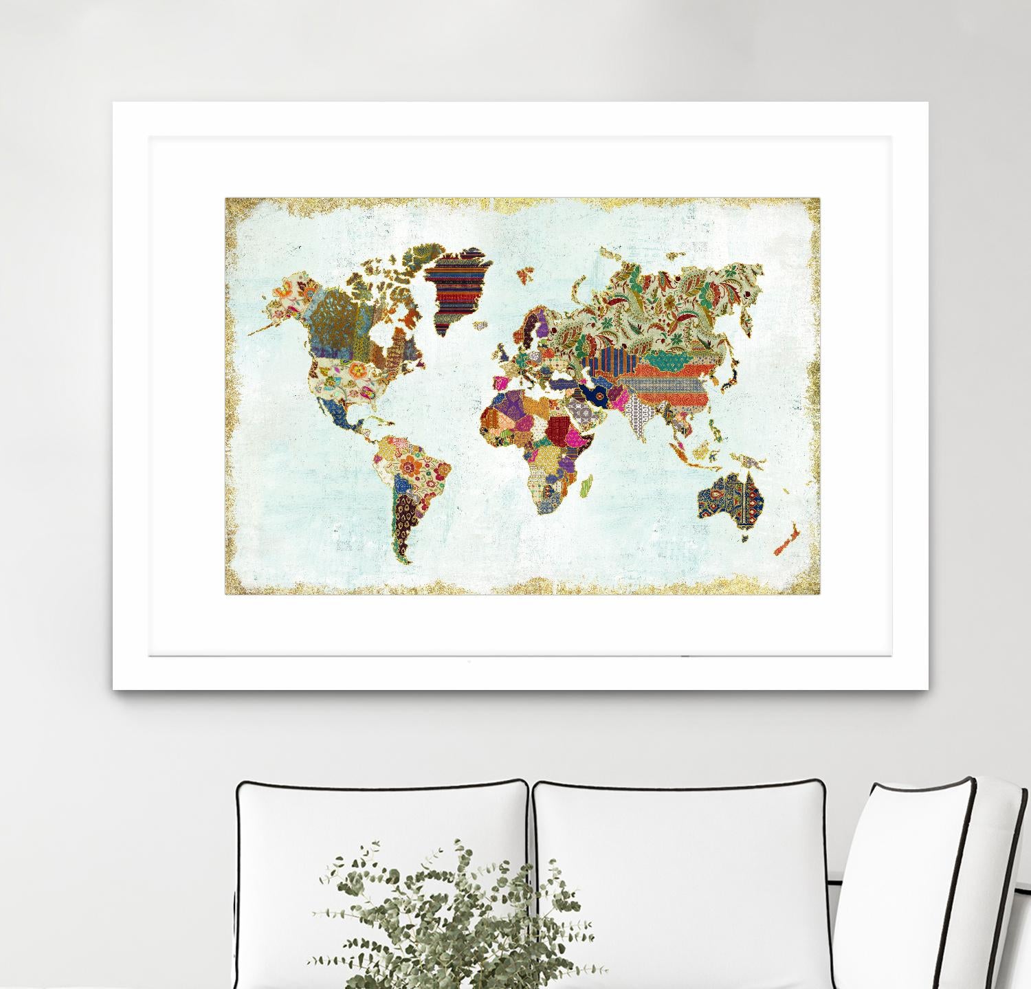 Pattern World Map by Laura Marshall on GIANT ART - brown maps