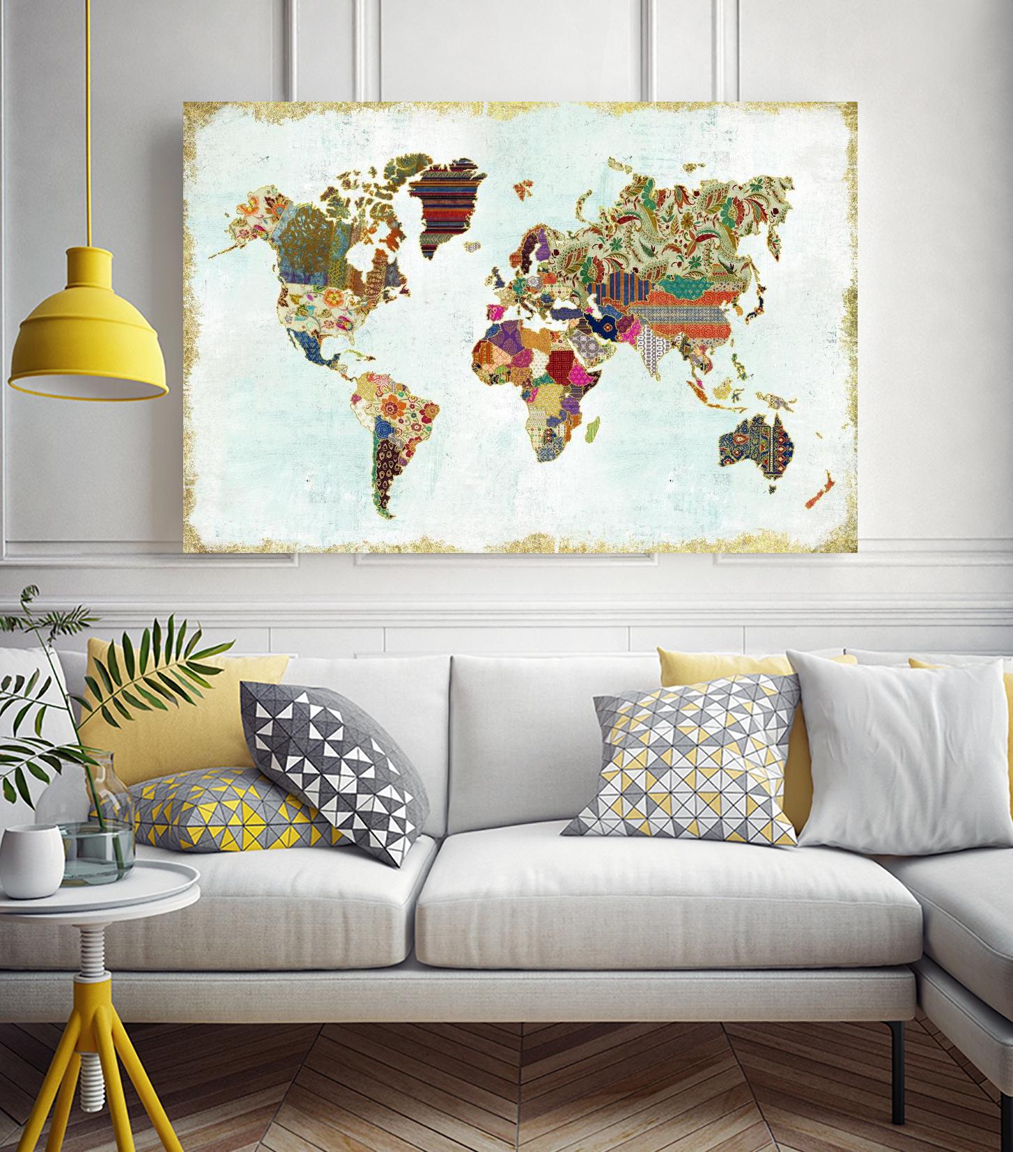 Pattern World Map by Laura Marshall on GIANT ART - brown maps