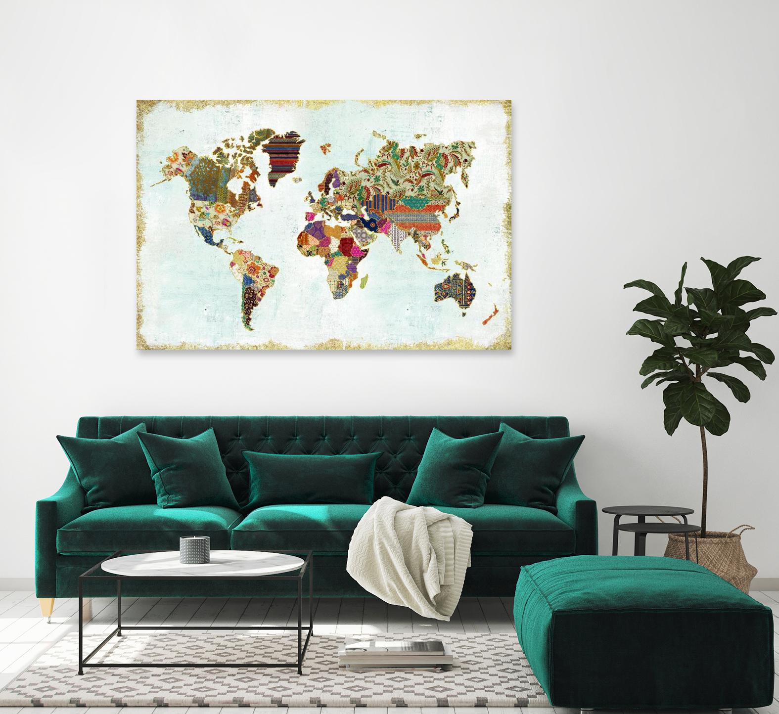 Pattern World Map by Laura Marshall on GIANT ART - brown maps