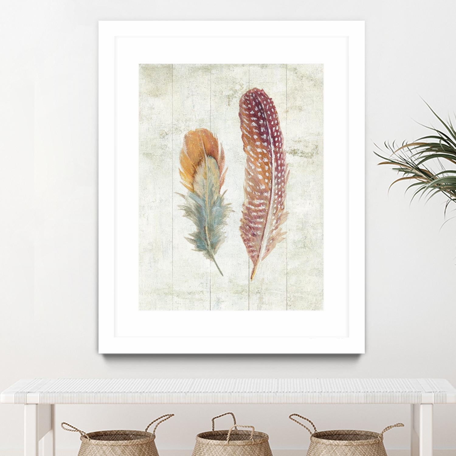 Natural Flora XI Bold Feathers by Danhui Nai on GIANT ART - beige contemporary