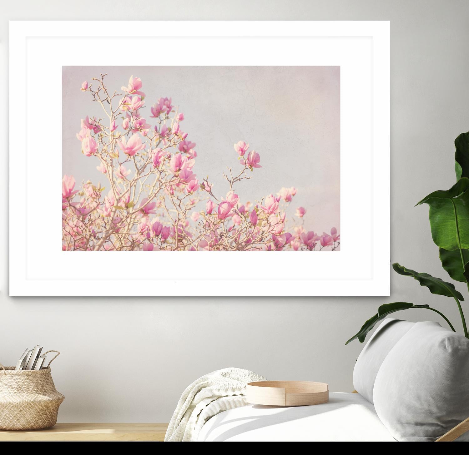 Pink Tree Tops I by Elizabeth Urquhart on GIANT ART - beige floral