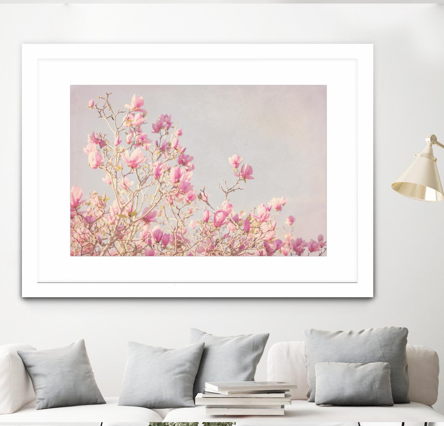 Pink Tree Tops I by Elizabeth Urquhart on GIANT ART - beige floral