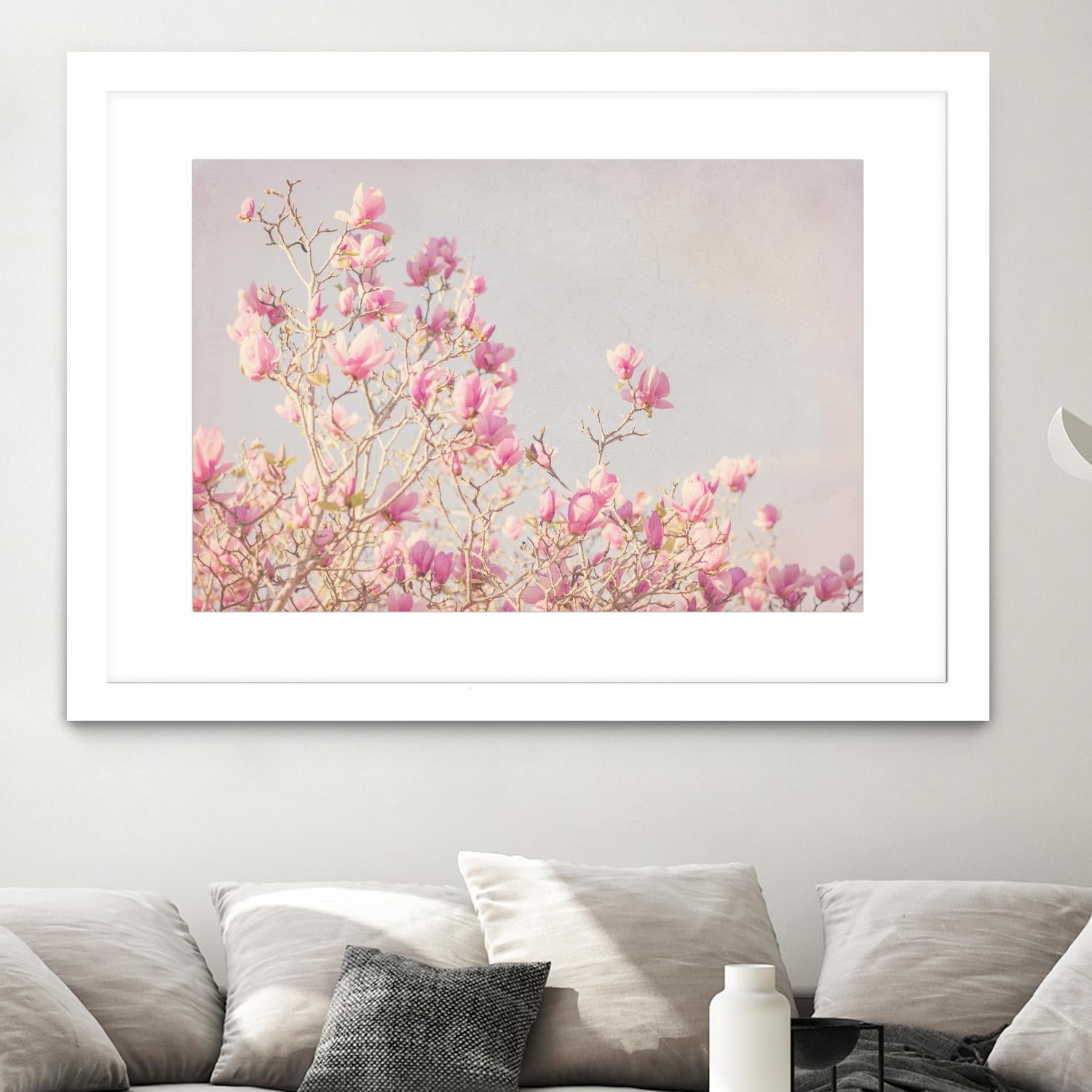 Pink Tree Tops I by Elizabeth Urquhart on GIANT ART - beige floral