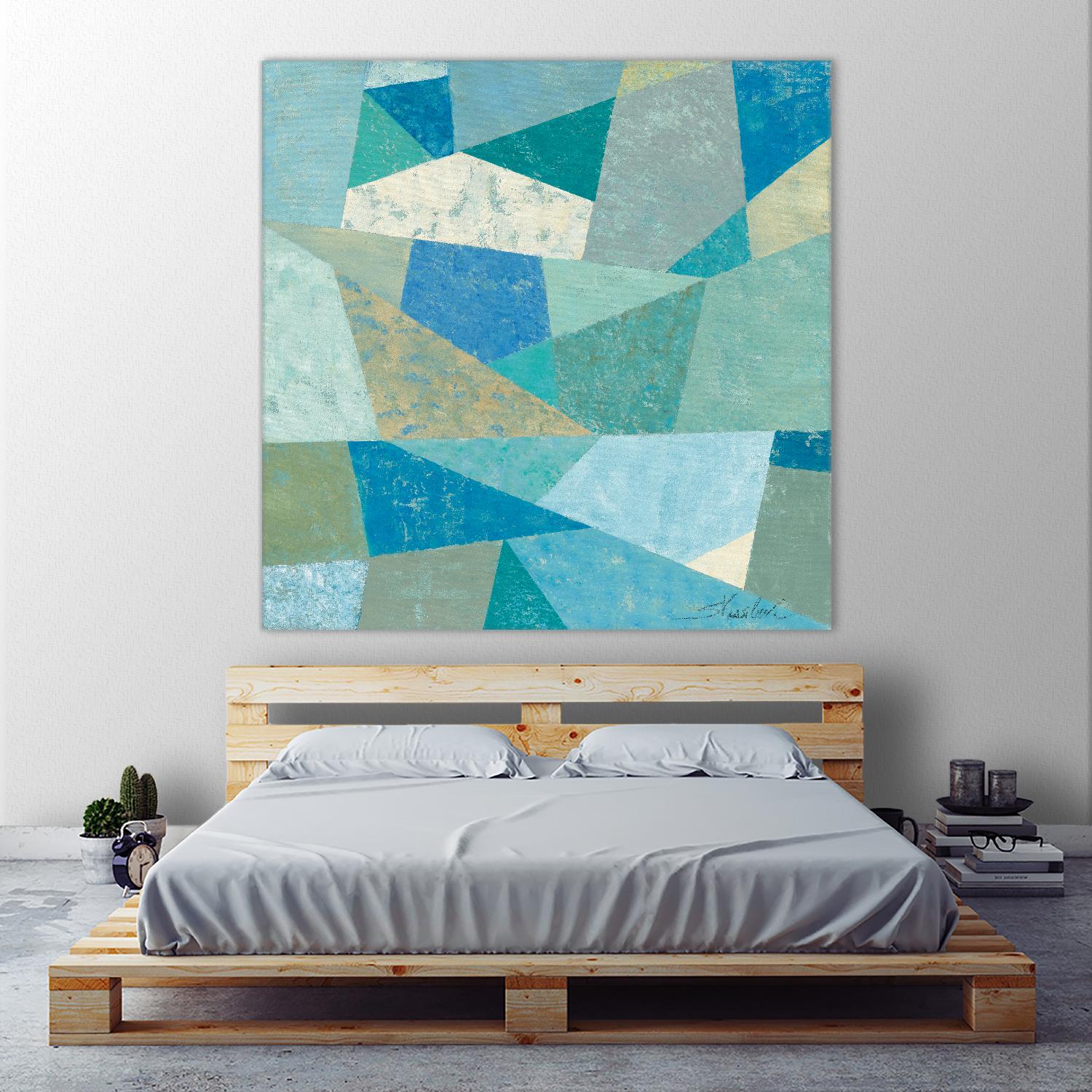 Teal Geo Metric by Silvia Vassileva on GIANT ART - green abstract