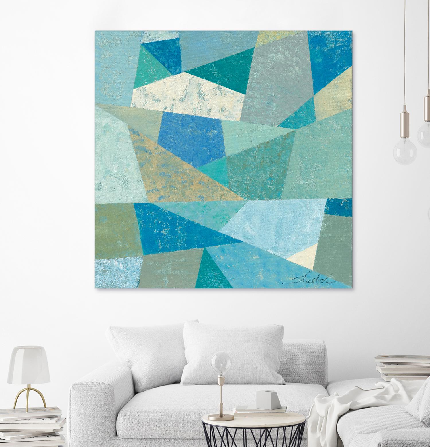 Teal Geo Metric by Silvia Vassileva on GIANT ART - green abstract
