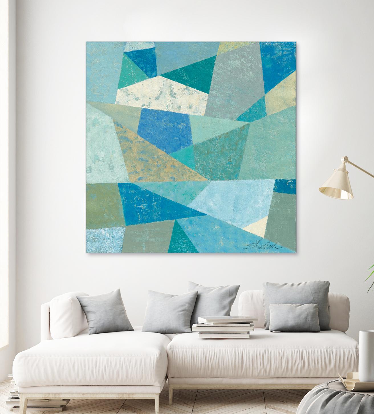 Teal Geo Metric by Silvia Vassileva on GIANT ART - green abstract