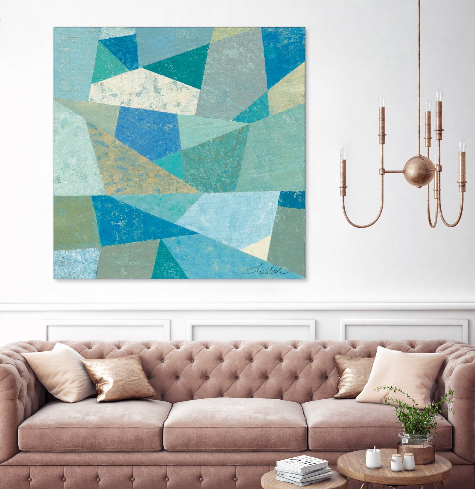 Teal Geo Metric by Silvia Vassileva on GIANT ART - green abstract