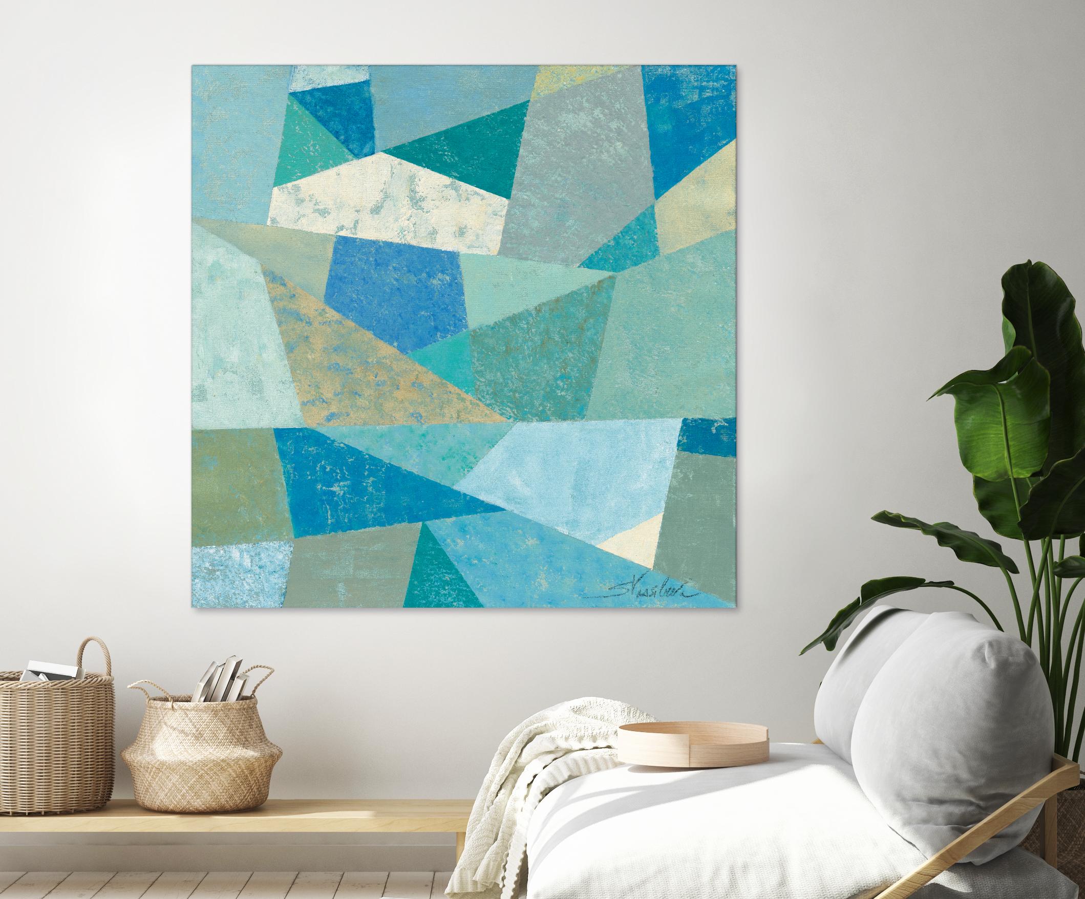 Teal Geo Metric by Silvia Vassileva on GIANT ART - green abstract
