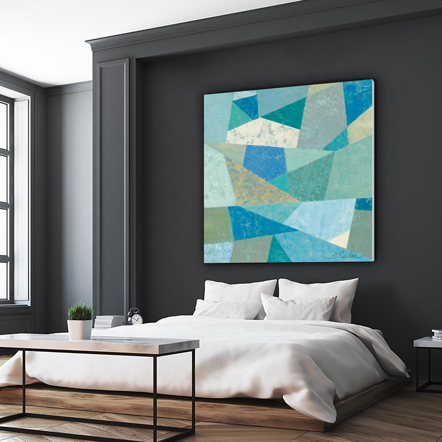 Teal Geo Metric by Silvia Vassileva on GIANT ART - green abstract