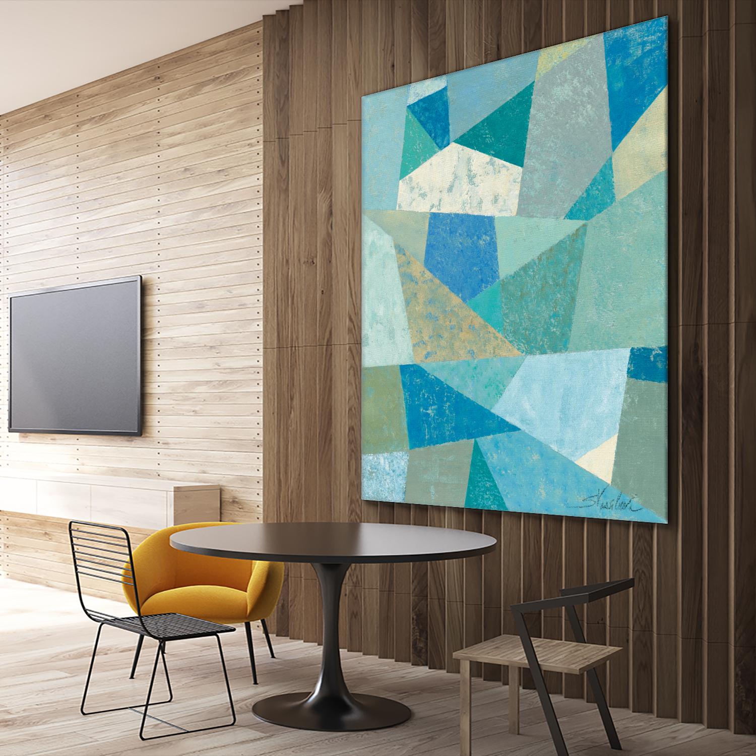 Teal Geo Metric by Silvia Vassileva on GIANT ART - green abstract