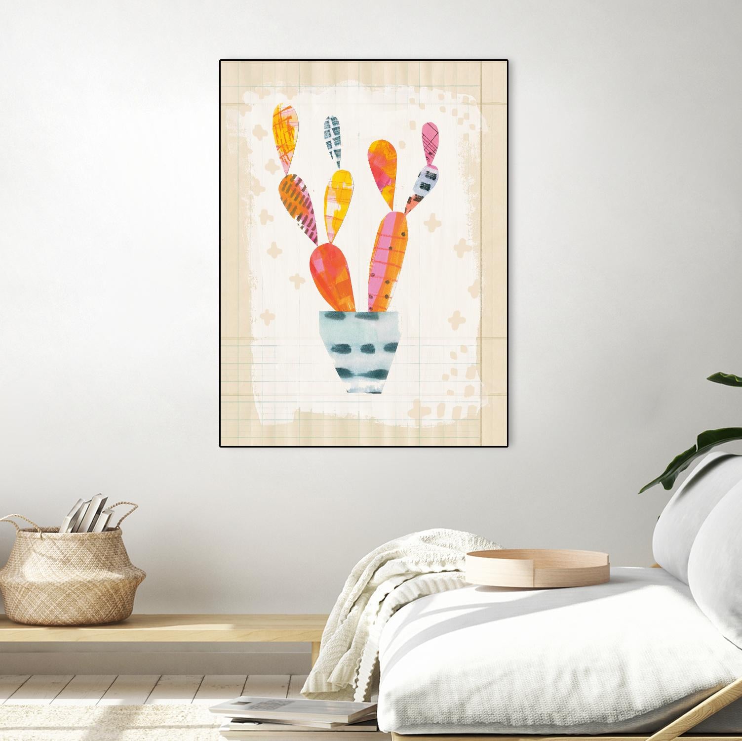 Collage Cactus II on Graph Paper by Melissa Averinos on GIANT ART - beige botany